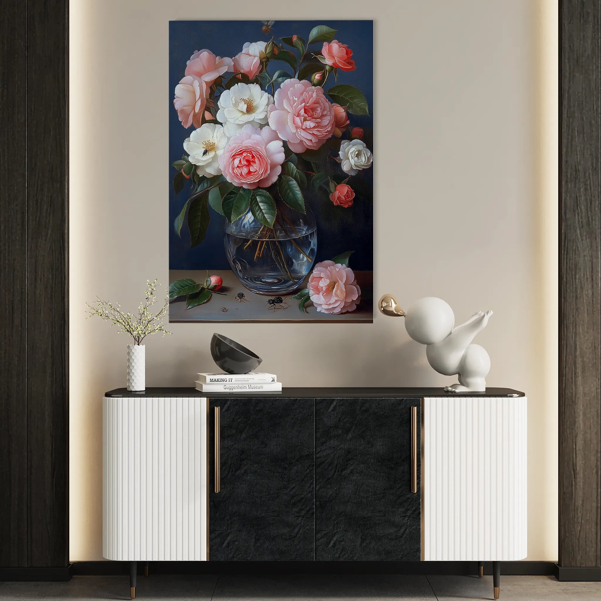 Floral 1132 Canvas Art 60 x 40 cm / Black