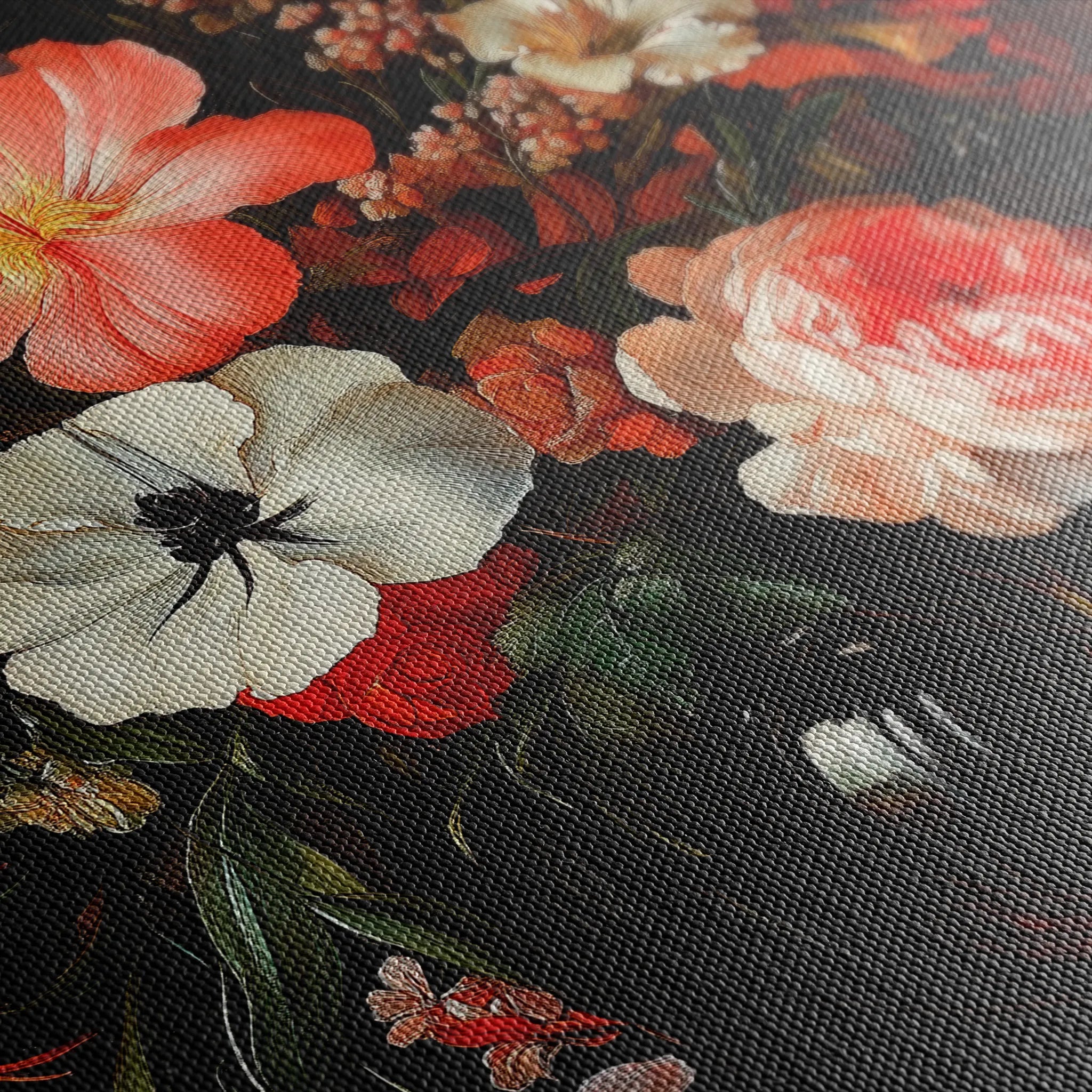 Floral 1133 Canvas Art 60 x 40 cm / Black