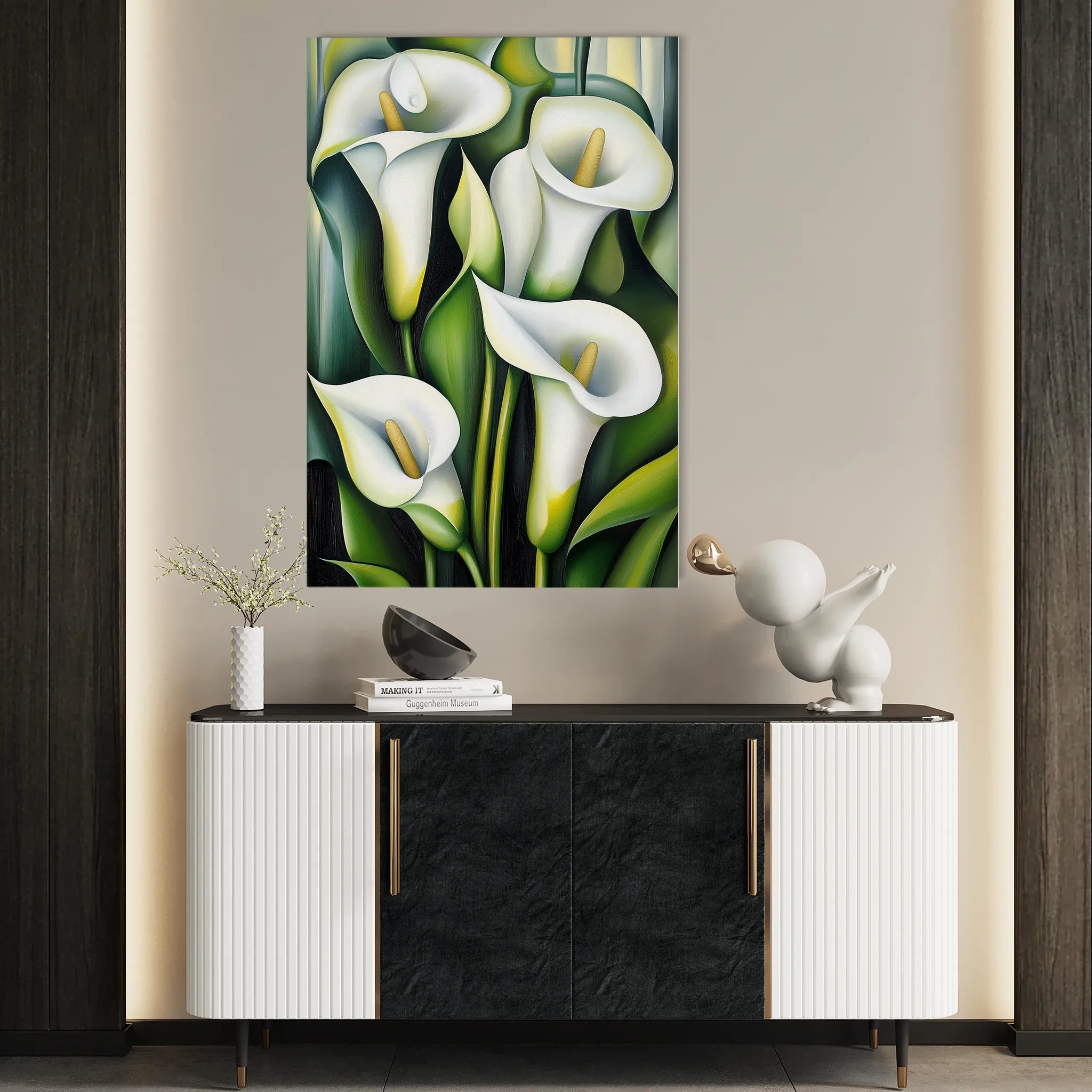 Floral 1134 Canvas Art 60 x 40 cm / Black