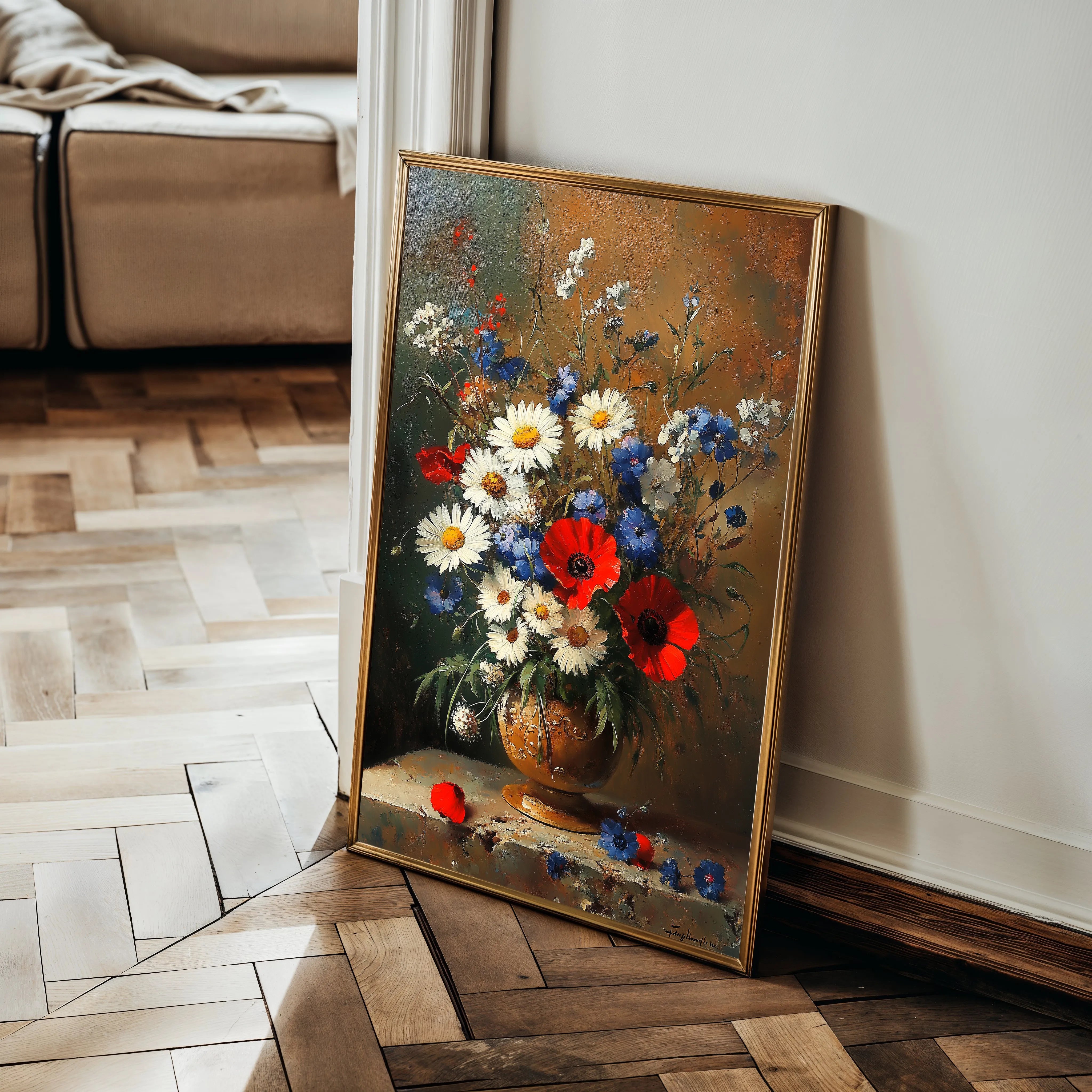 Floral 1135 Canvas Art 60 x 40 cm / Black