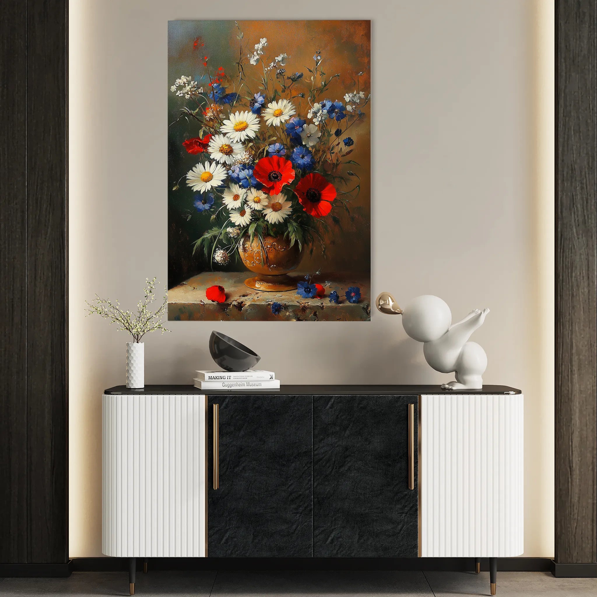 Floral 1135 Canvas Art 60 x 40 cm / Black