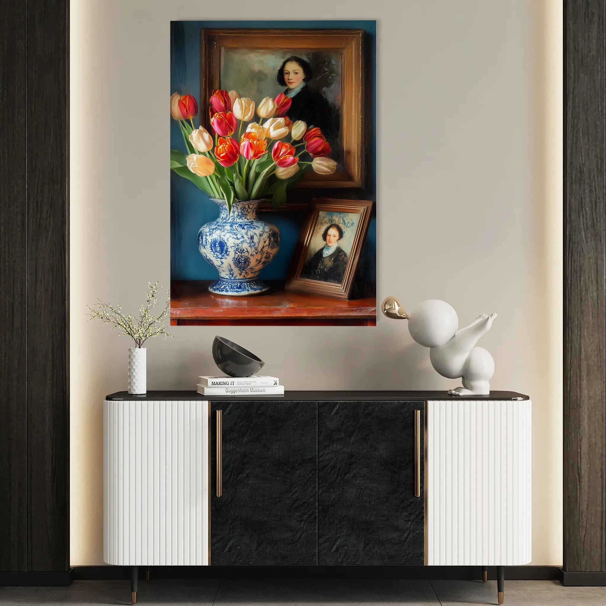 Floral 1138 Canvas Art 60 x 40 cm / Black