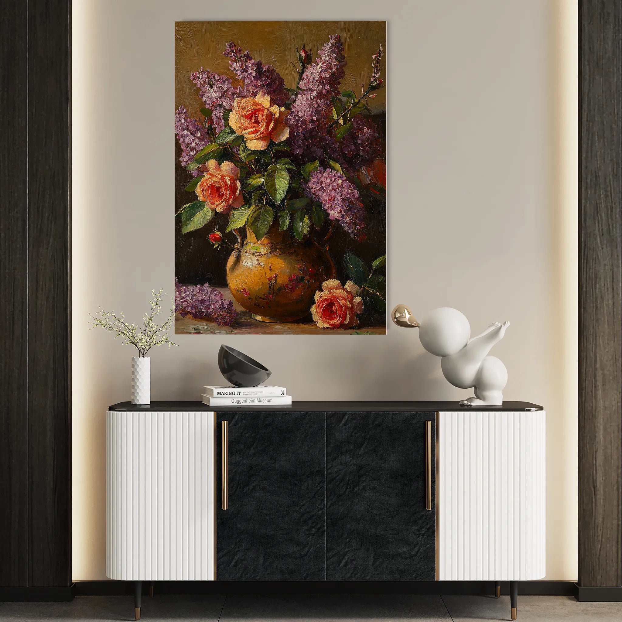 Floral 1139 Canvas Art 60 x 40 cm / Black