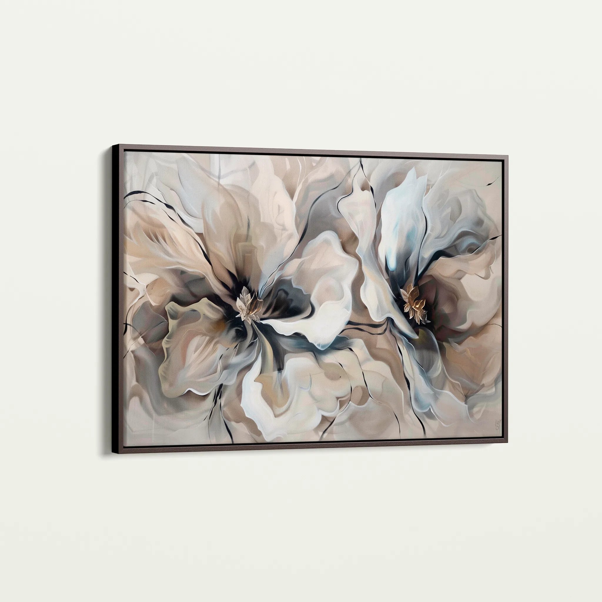 Floral 114 Canvas Art 60 x 40 cm / Black