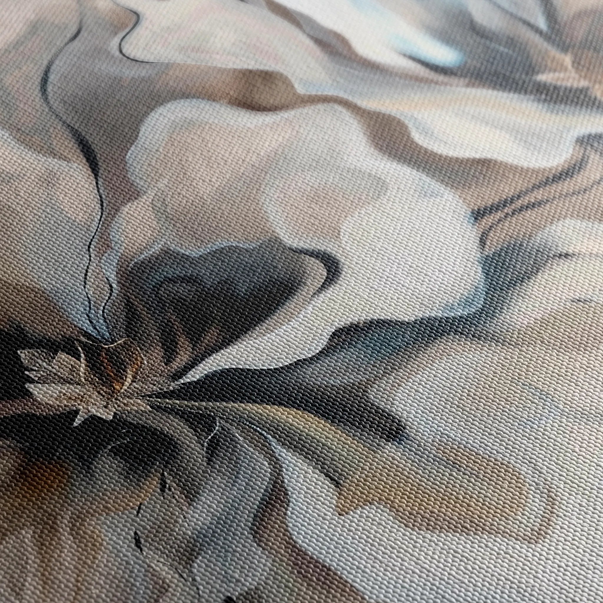 Floral 114 Canvas Art 60 x 40 cm / Black