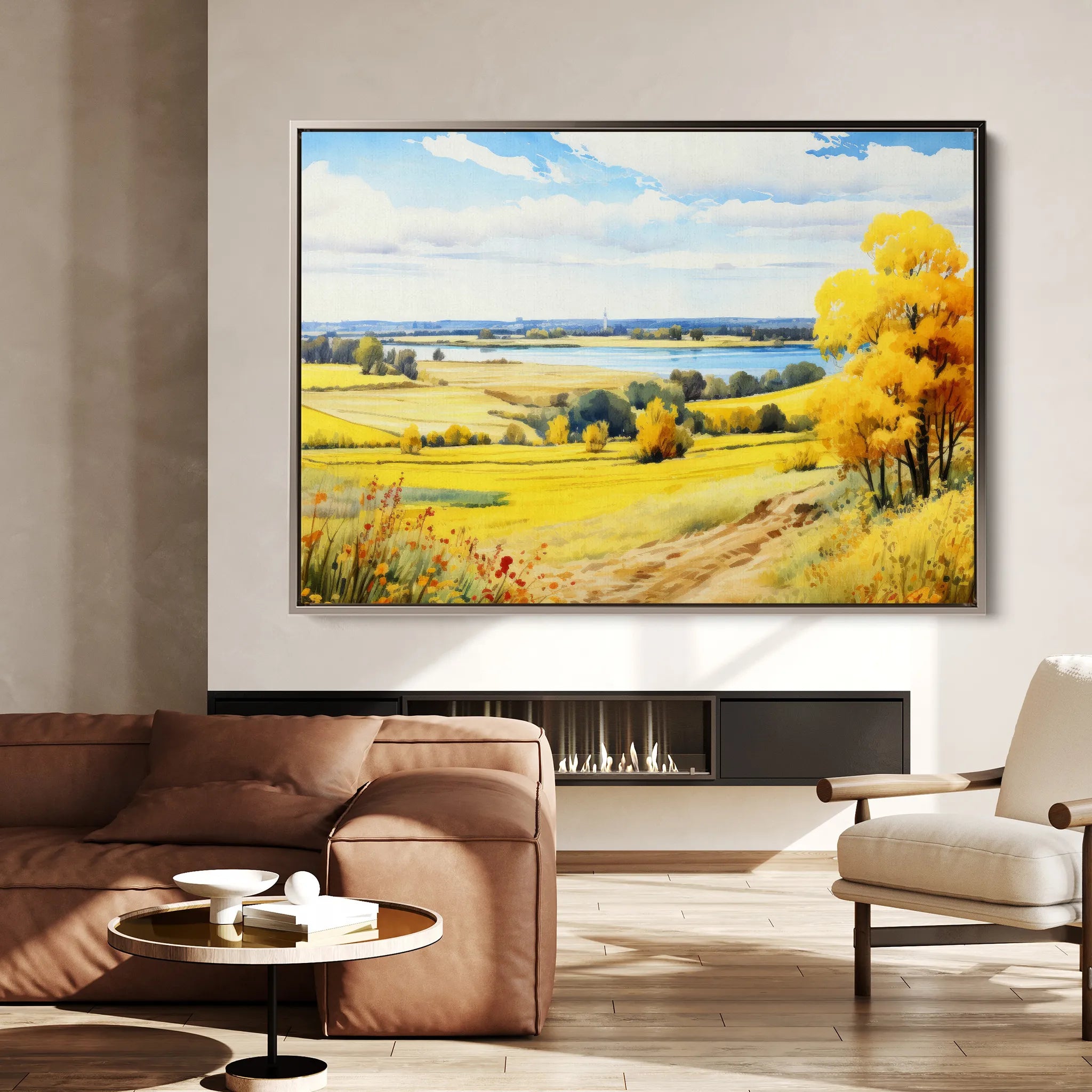 Landscape 114 Canvas Art 60 x 40 cm / Black
