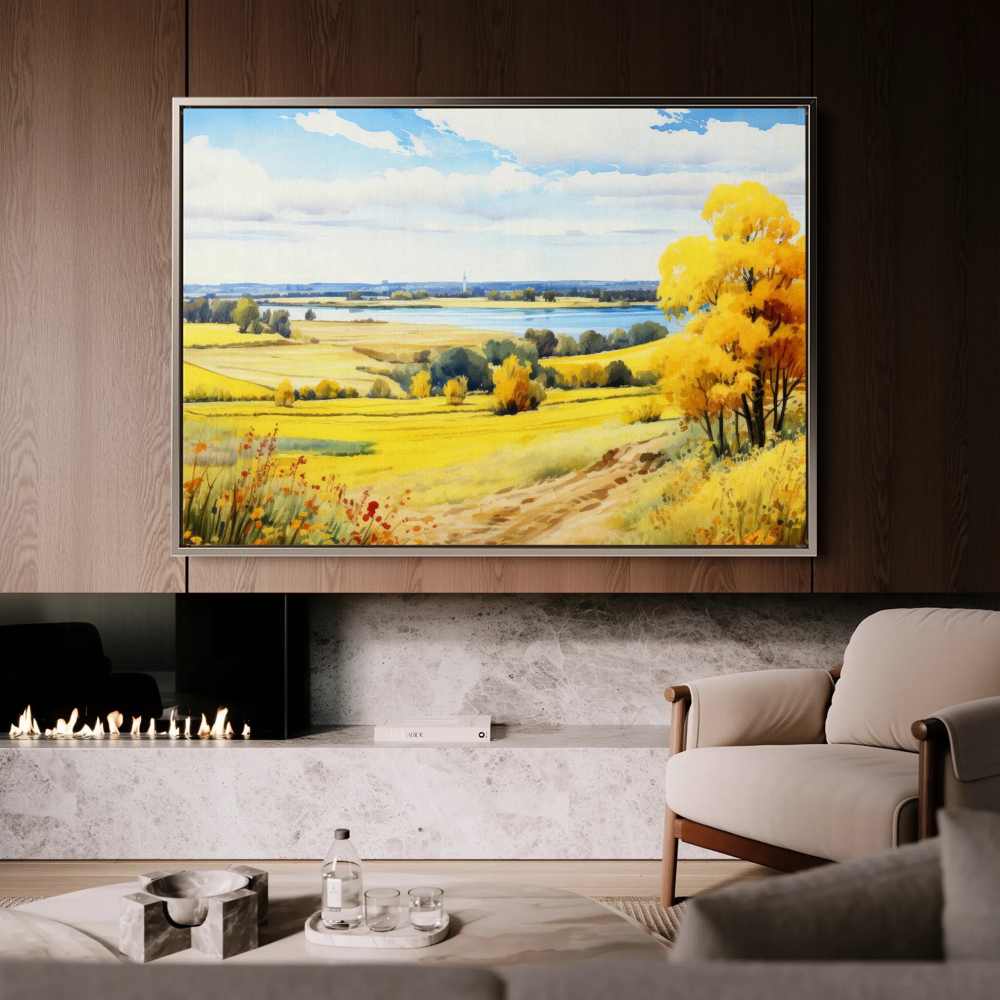 Landscape 114 Canvas Art 60 x 40 cm / Black