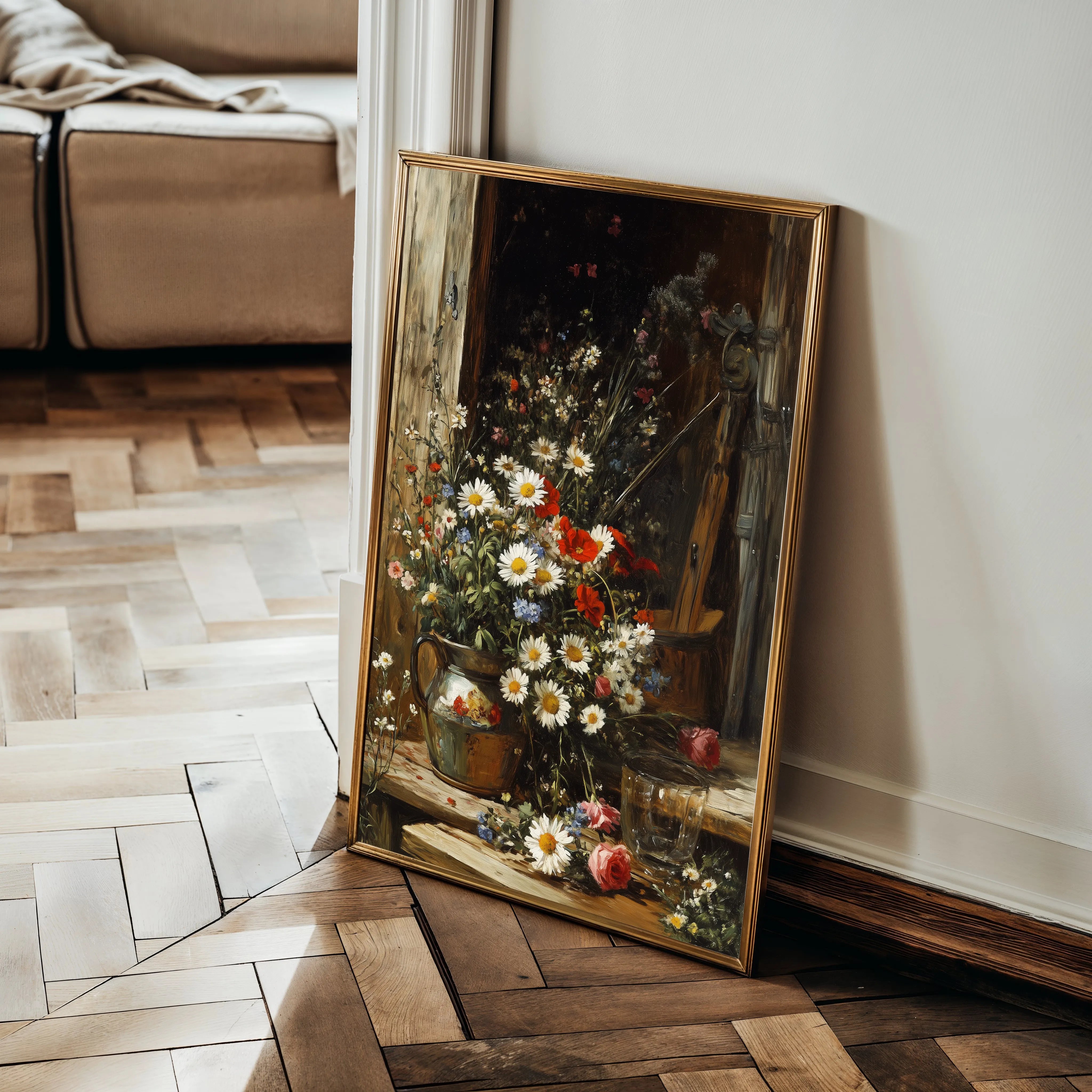 Floral 1140 Canvas Art 60 x 40 cm / Black