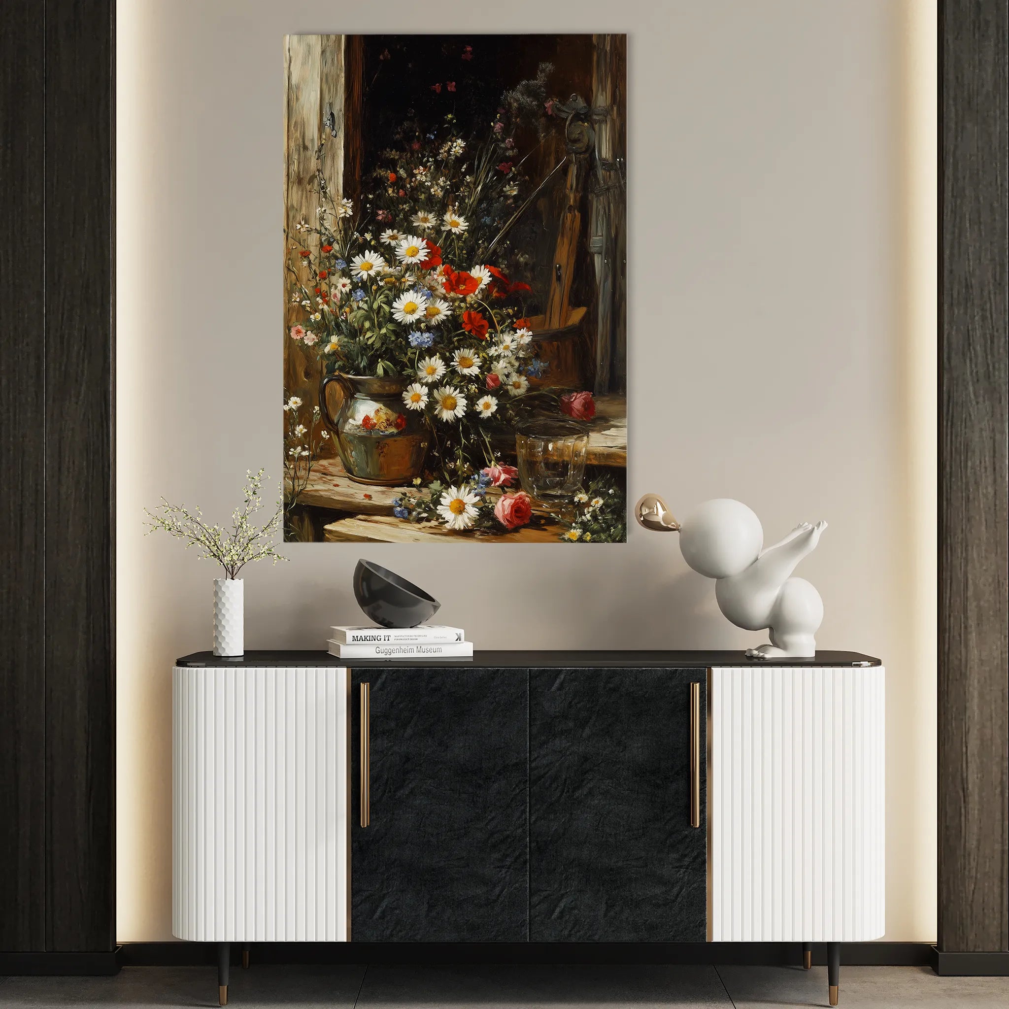 Floral 1140 Canvas Art 60 x 40 cm / Black