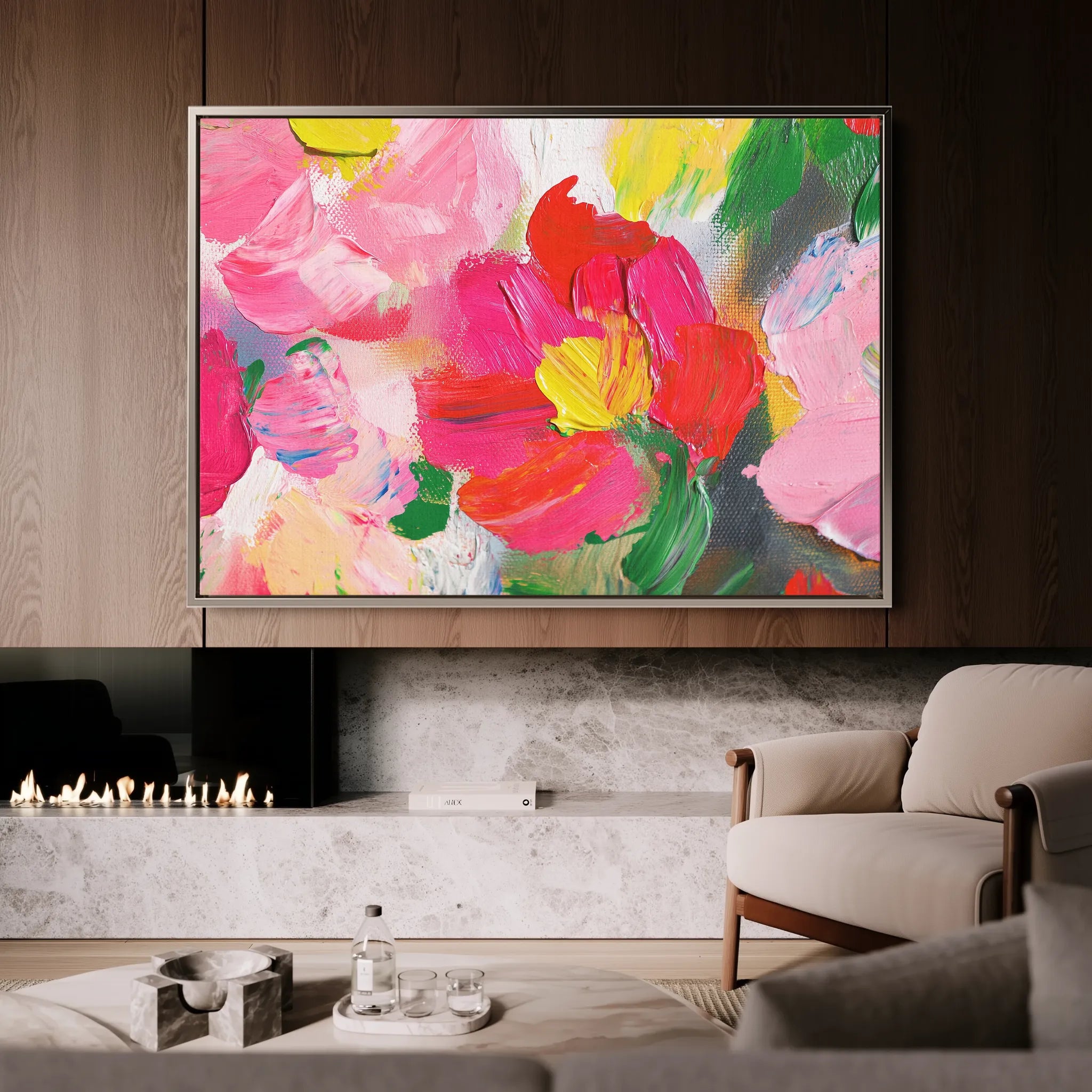 Floral 1143 Canvas Art 60 x 40 cm / Black