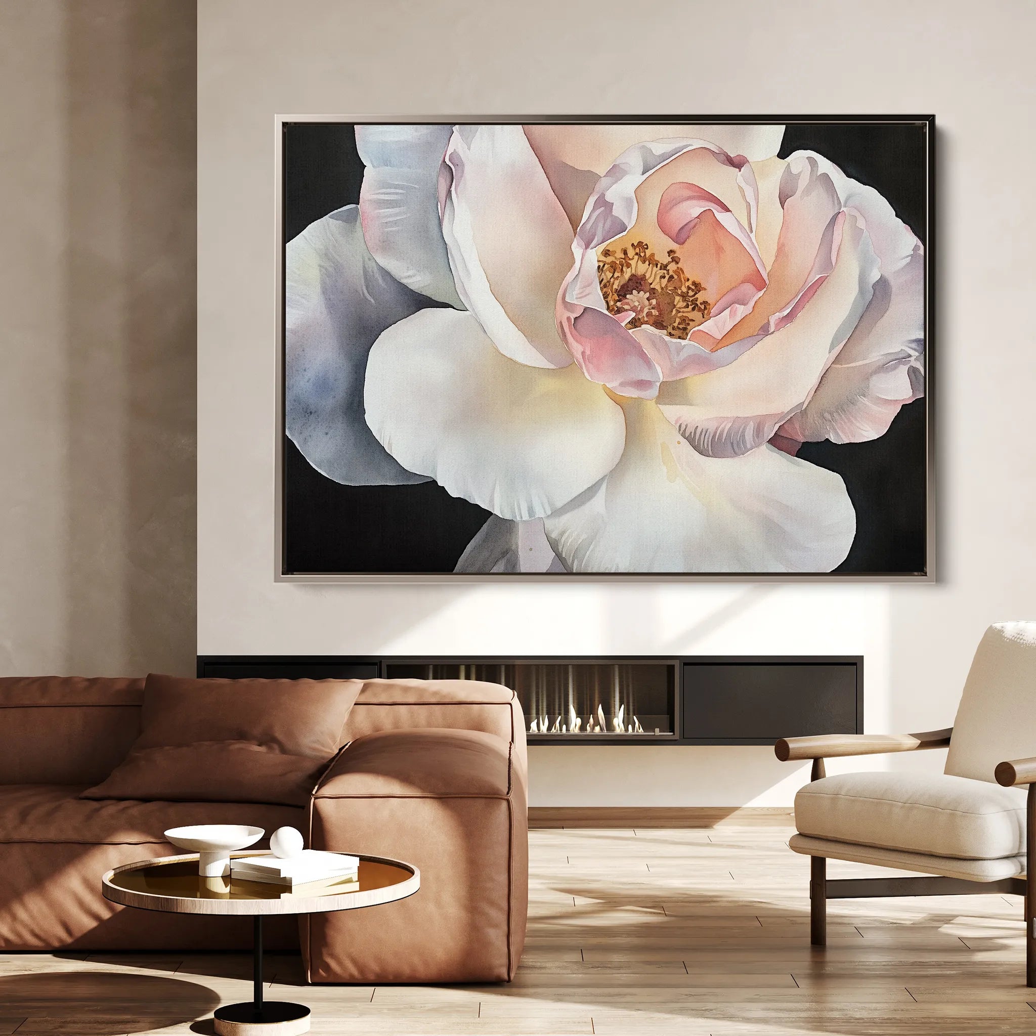 Floral 1144 Canvas Art 60 x 40 cm / Black