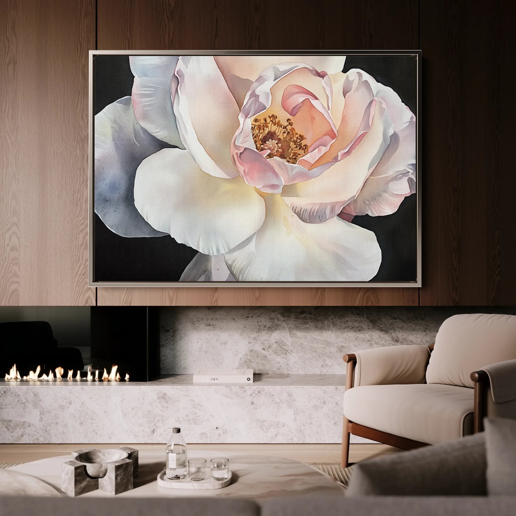 Floral 1144 Canvas Art 60 x 40 cm / Black