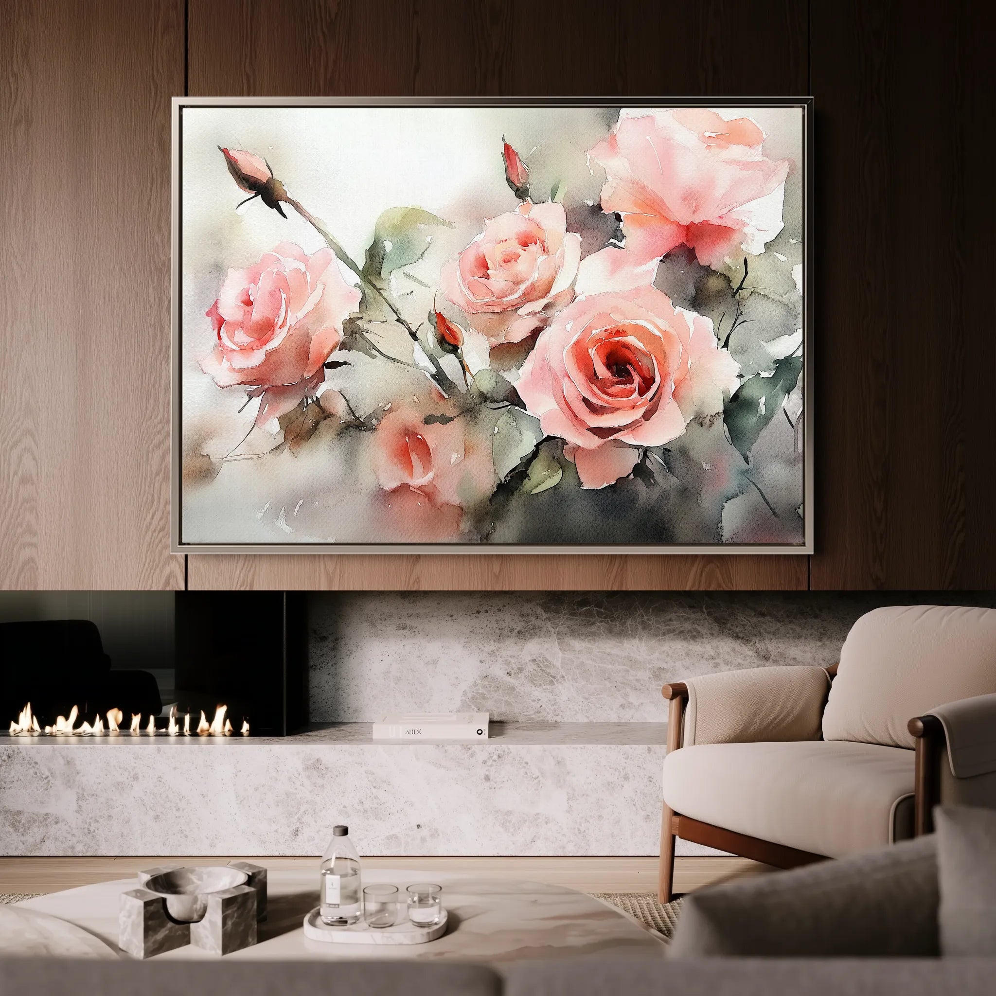 Floral 1146 Canvas Art 60 x 40 cm / Black