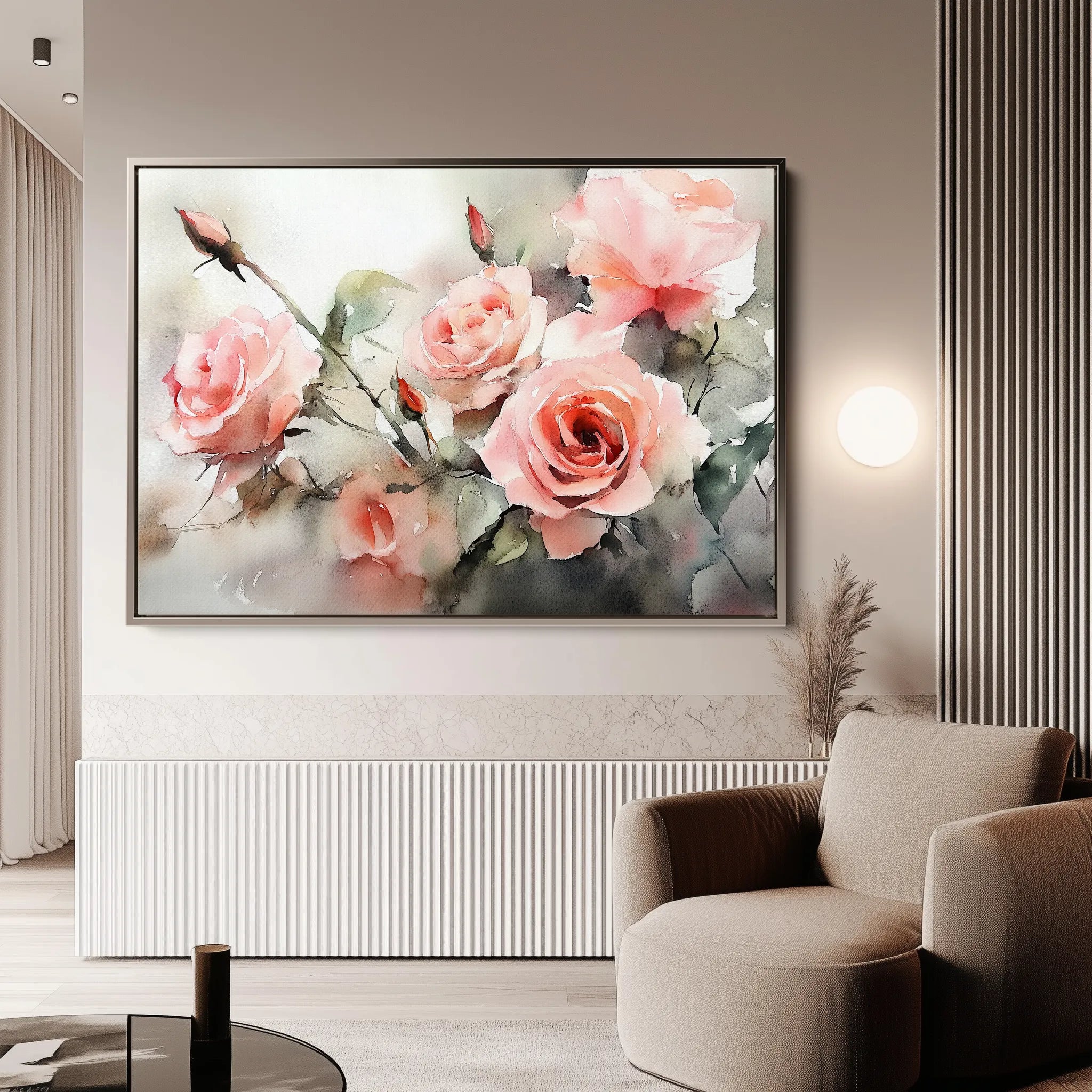 Floral 1146 Canvas Art 60 x 40 cm / Black