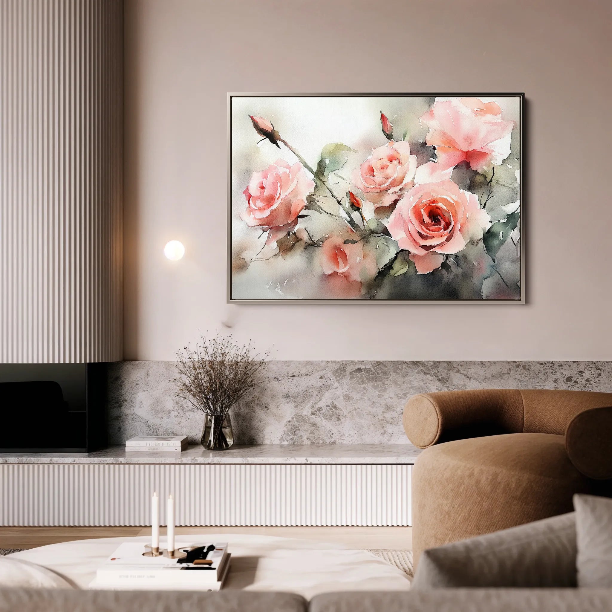 Floral 1146 Canvas Art 60 x 40 cm / Black