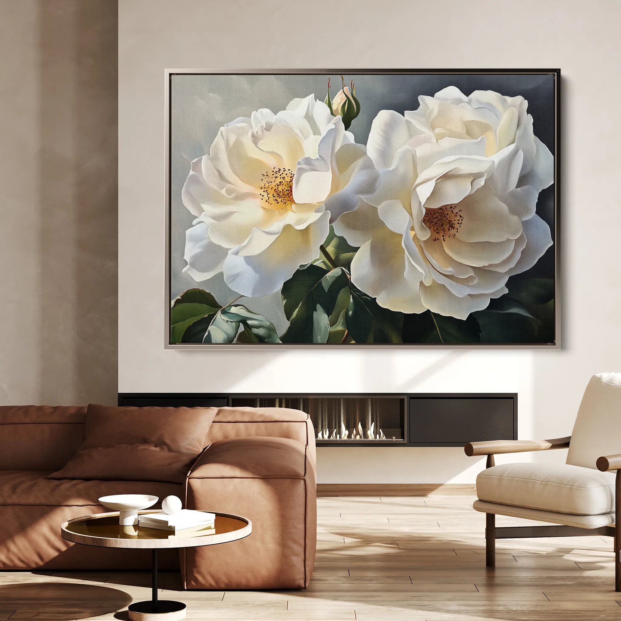 Floral 1147 Canvas Art 60 x 40 cm / Black