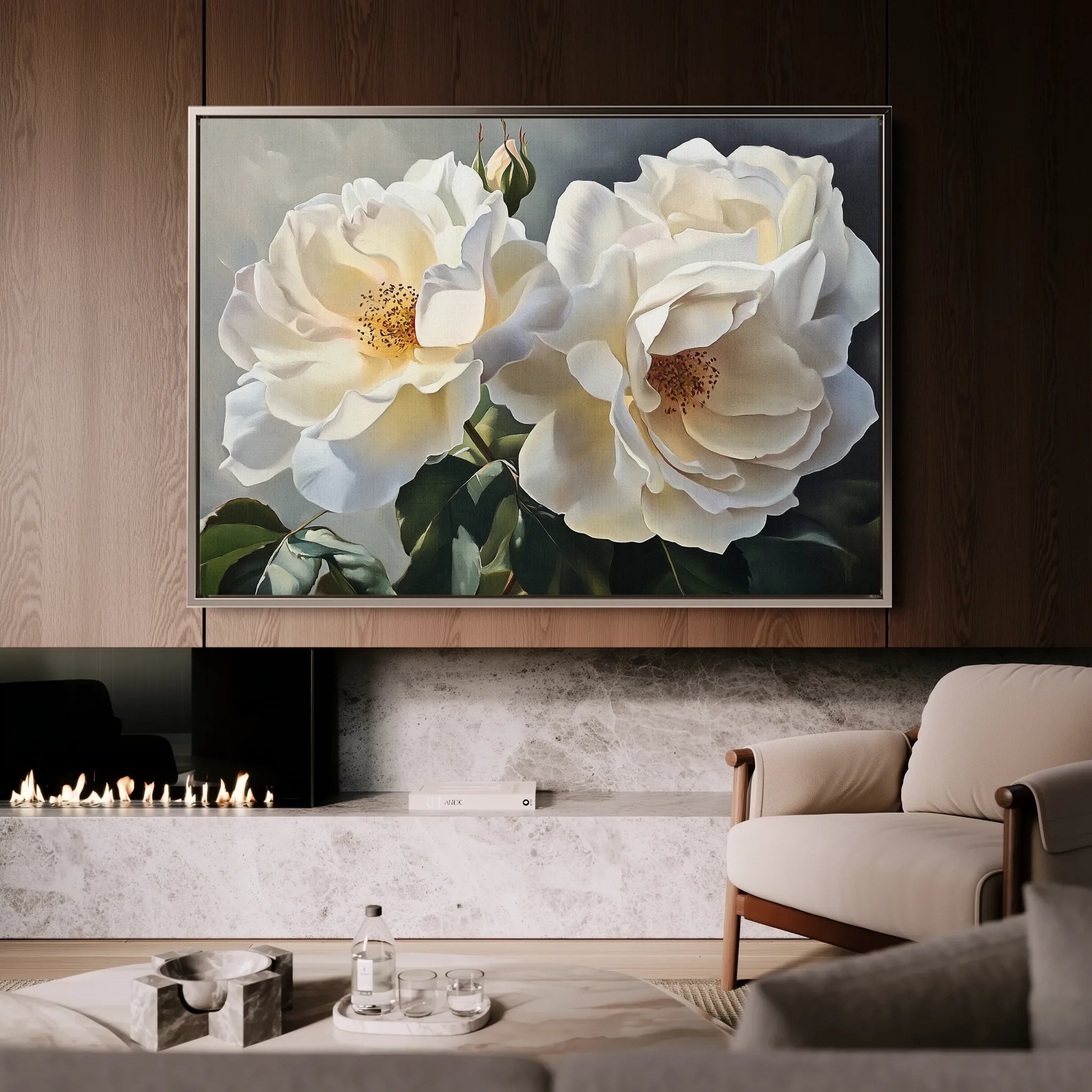 Floral 1147 Canvas Art 60 x 40 cm / Black
