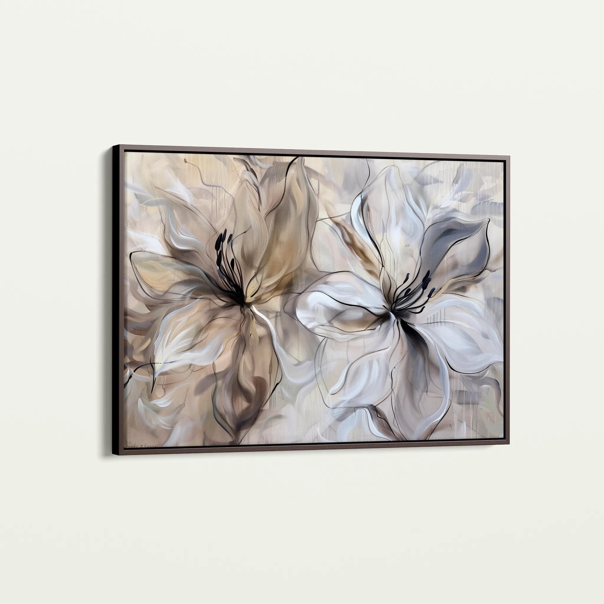 Floral 115 Canvas Art 60 x 40 cm / Black