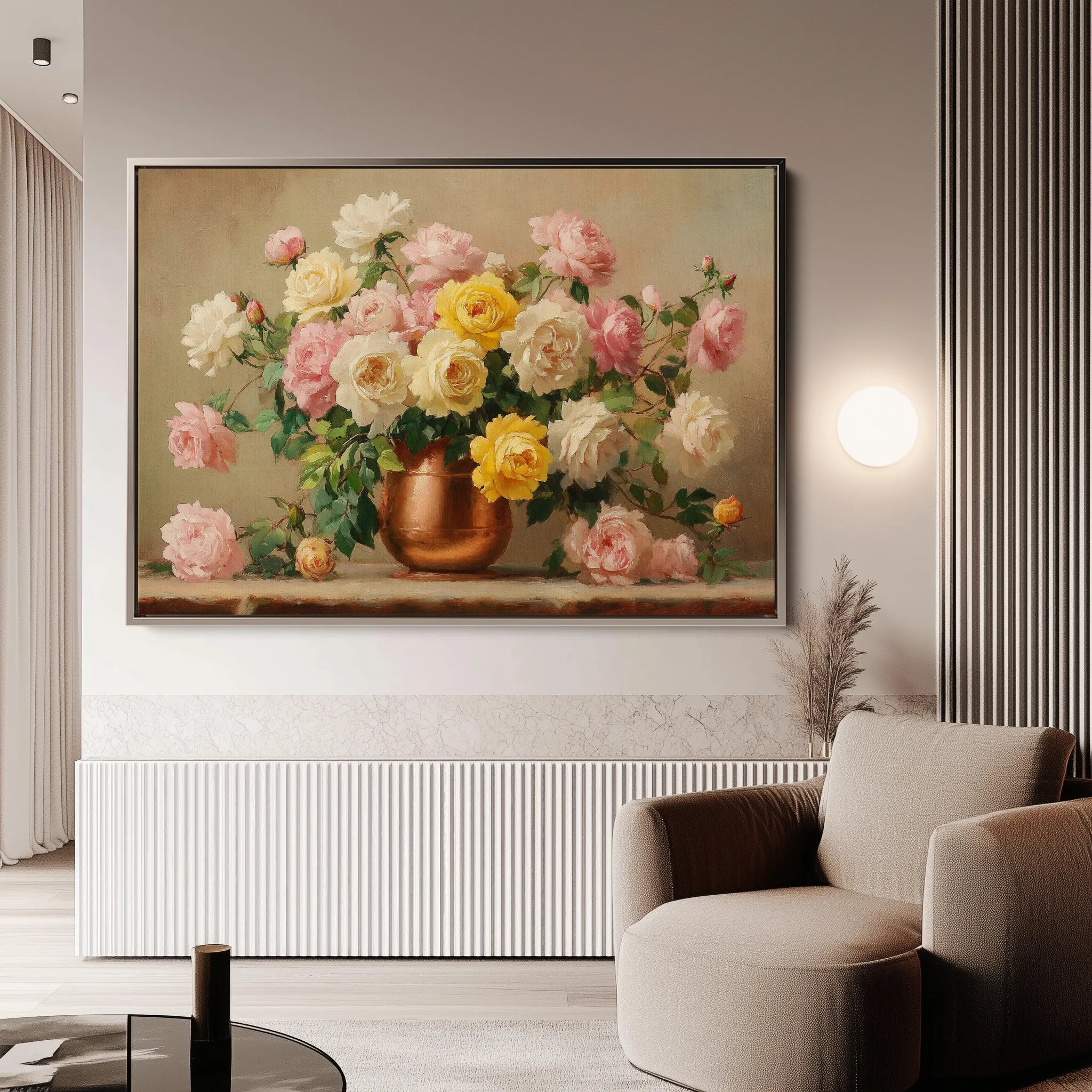 Floral 1150 Canvas Art 60 x 40 cm / Black