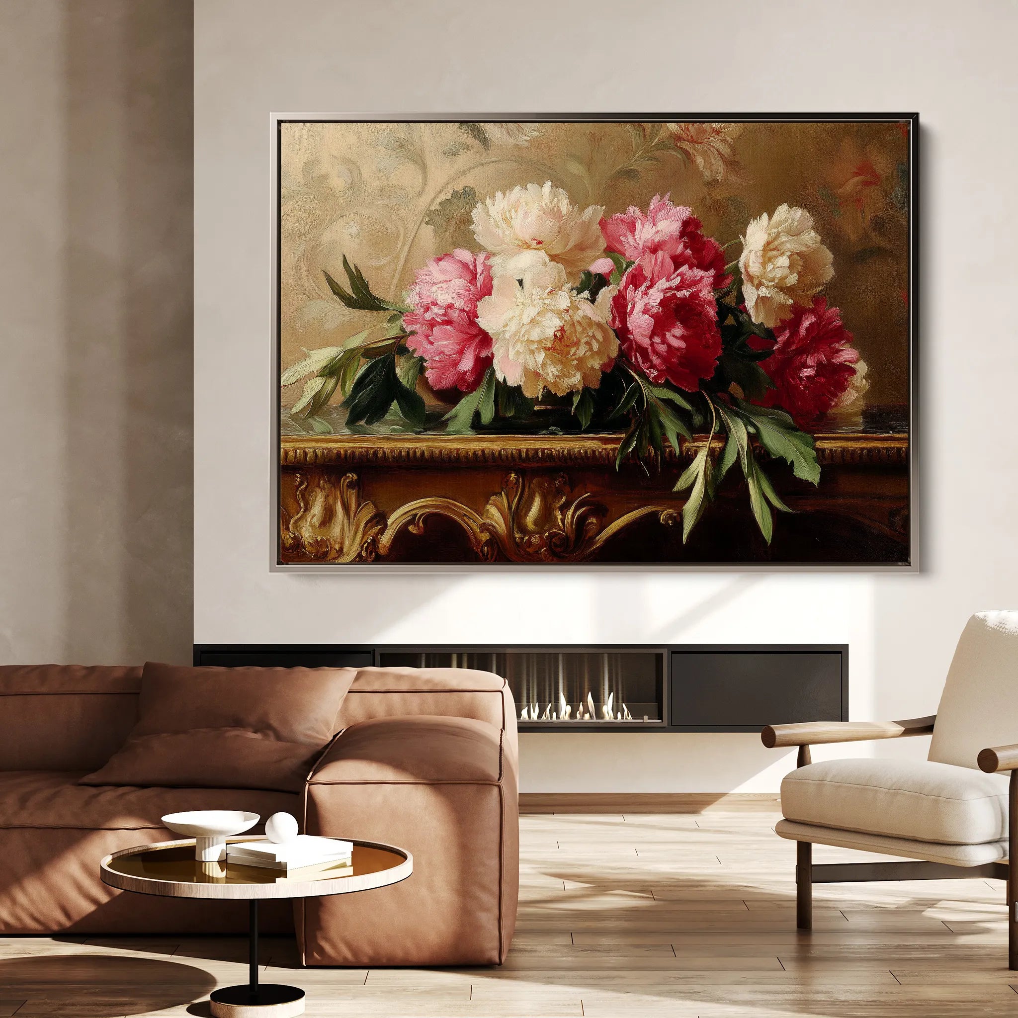 Floral 1152 Canvas Art 60 x 40 cm / Black