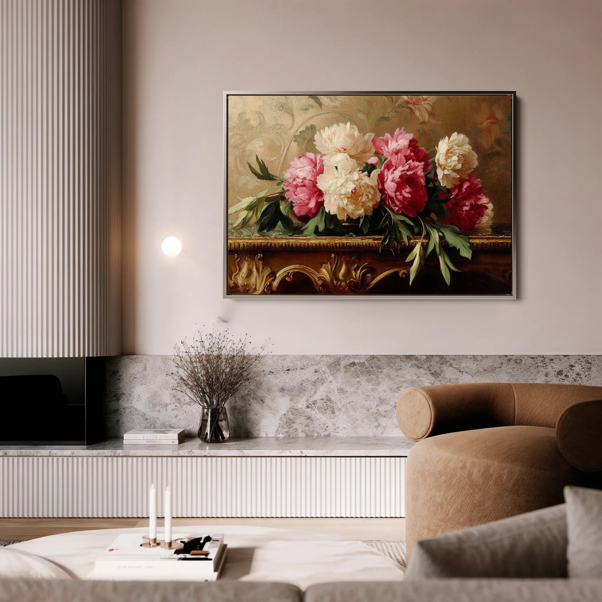 Floral 1152 Canvas Art 60 x 40 cm / Black
