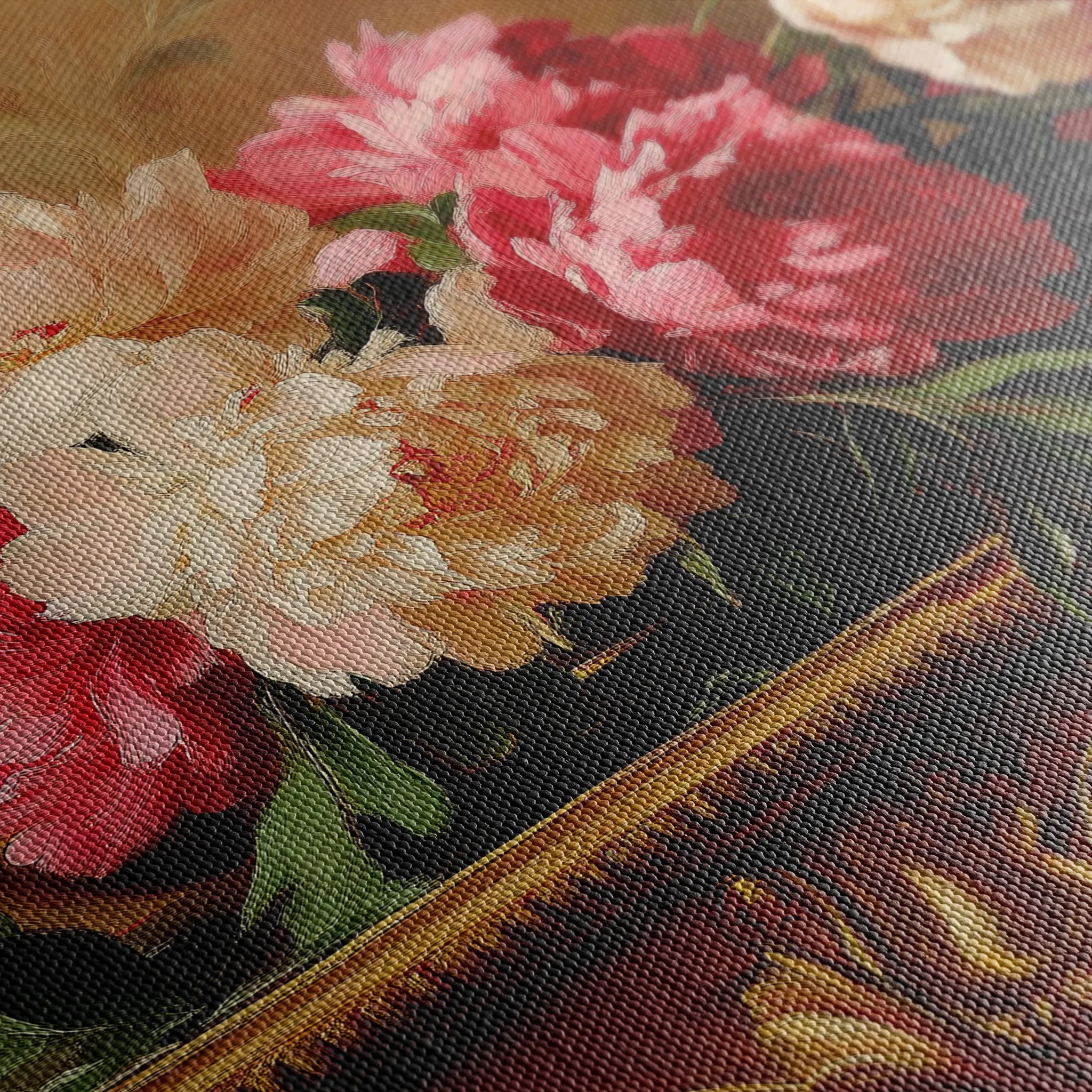 Floral 1152 Canvas Art 60 x 40 cm / Black