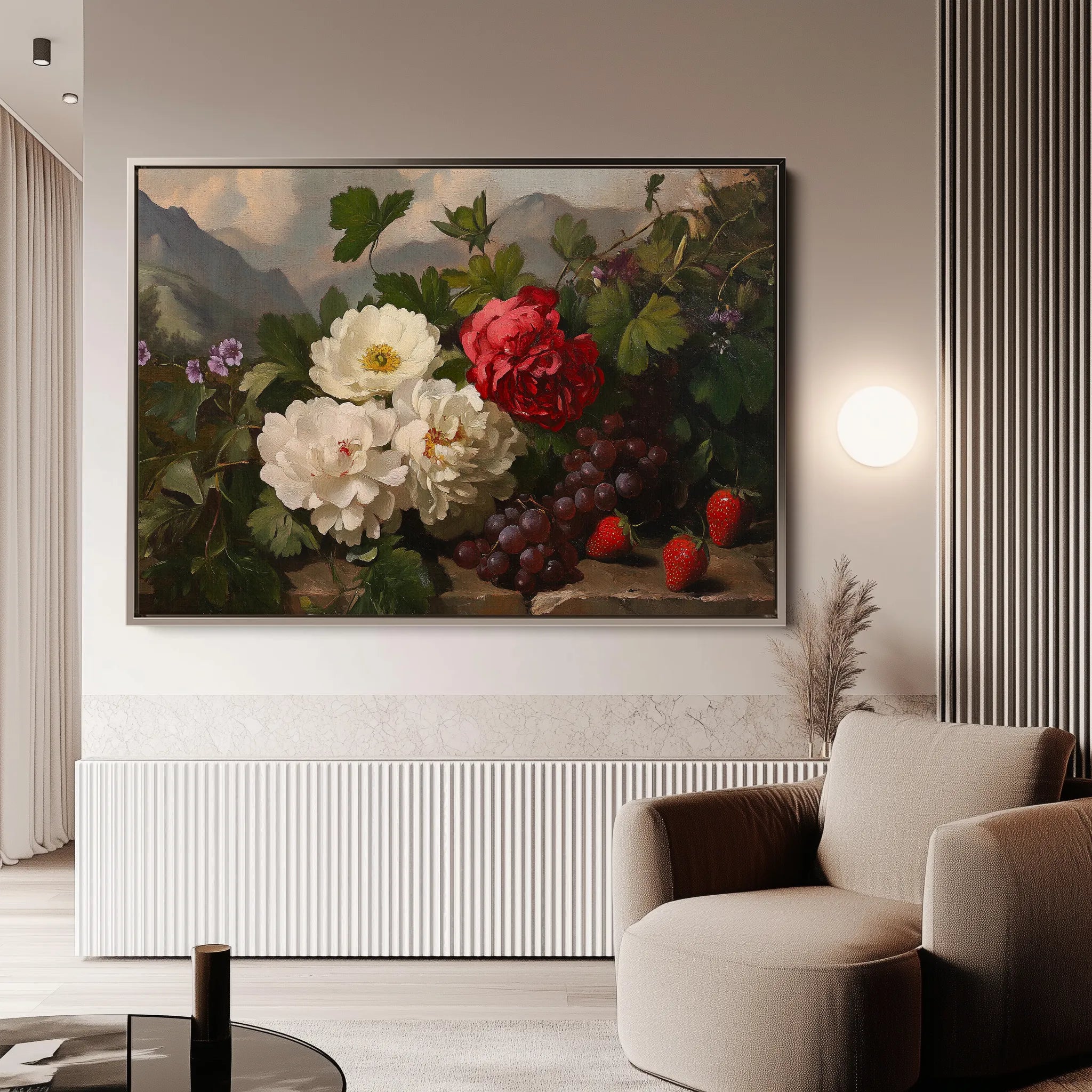 Floral 1156 Canvas Art 60 x 40 cm / Black