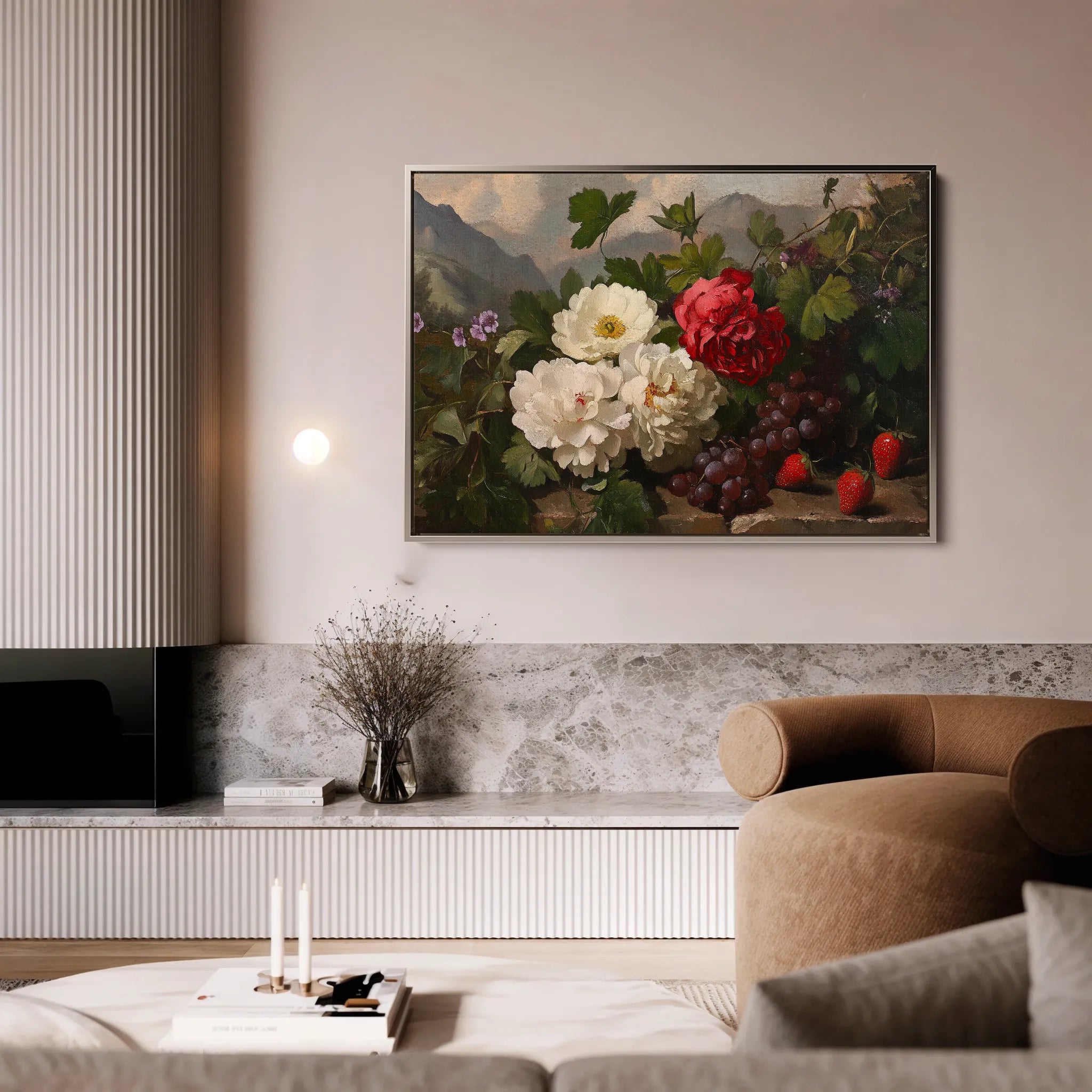 Floral 1156 Canvas Art 60 x 40 cm / Black