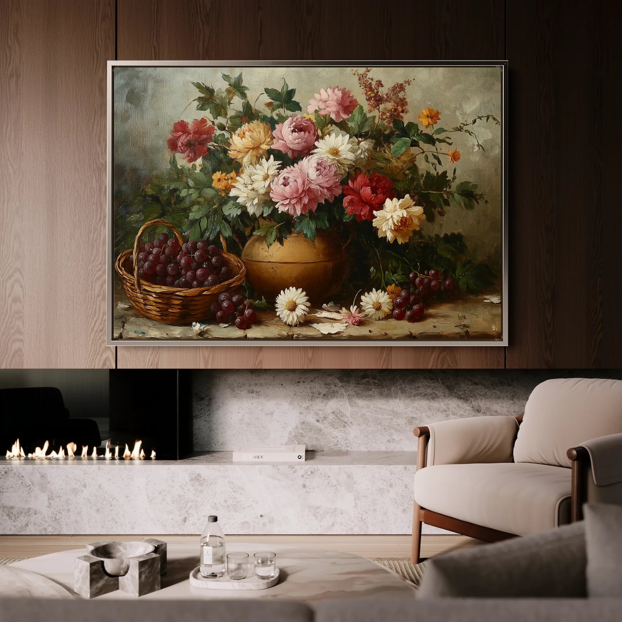 Floral 1157 Canvas Art 60 x 40 cm / Black