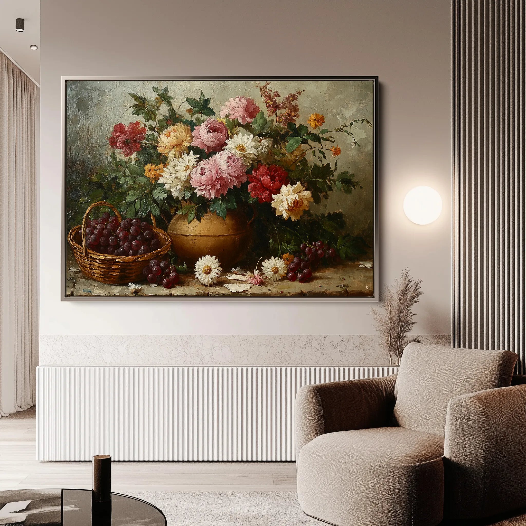 Floral 1157 Canvas Art 60 x 40 cm / Black