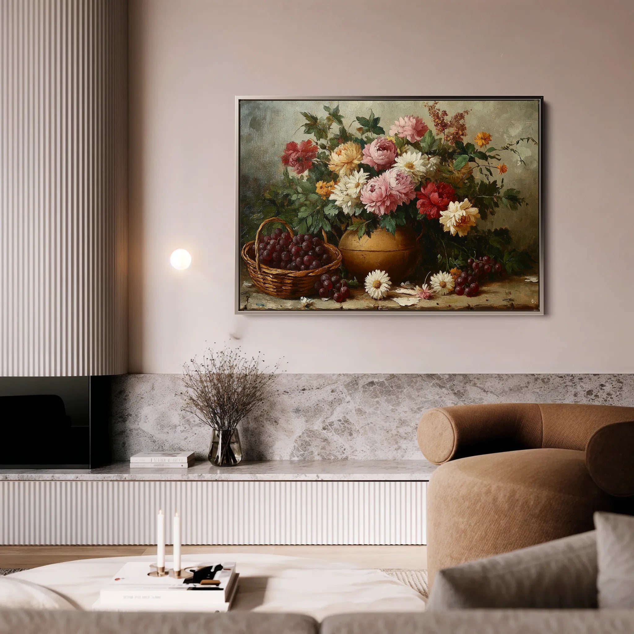 Floral 1157 Canvas Art 60 x 40 cm / Black
