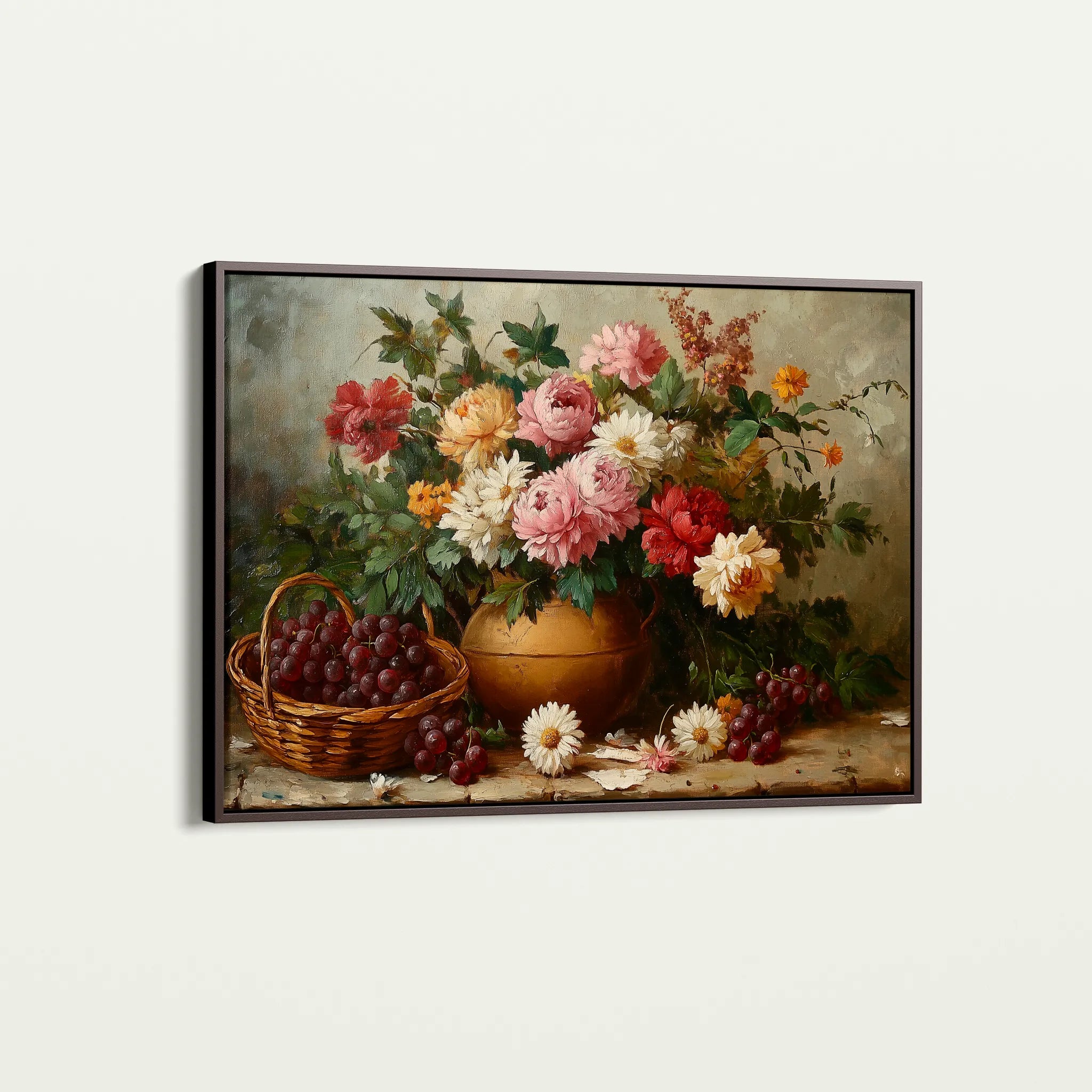 Floral 1157 Canvas Art 60 x 40 cm / Black