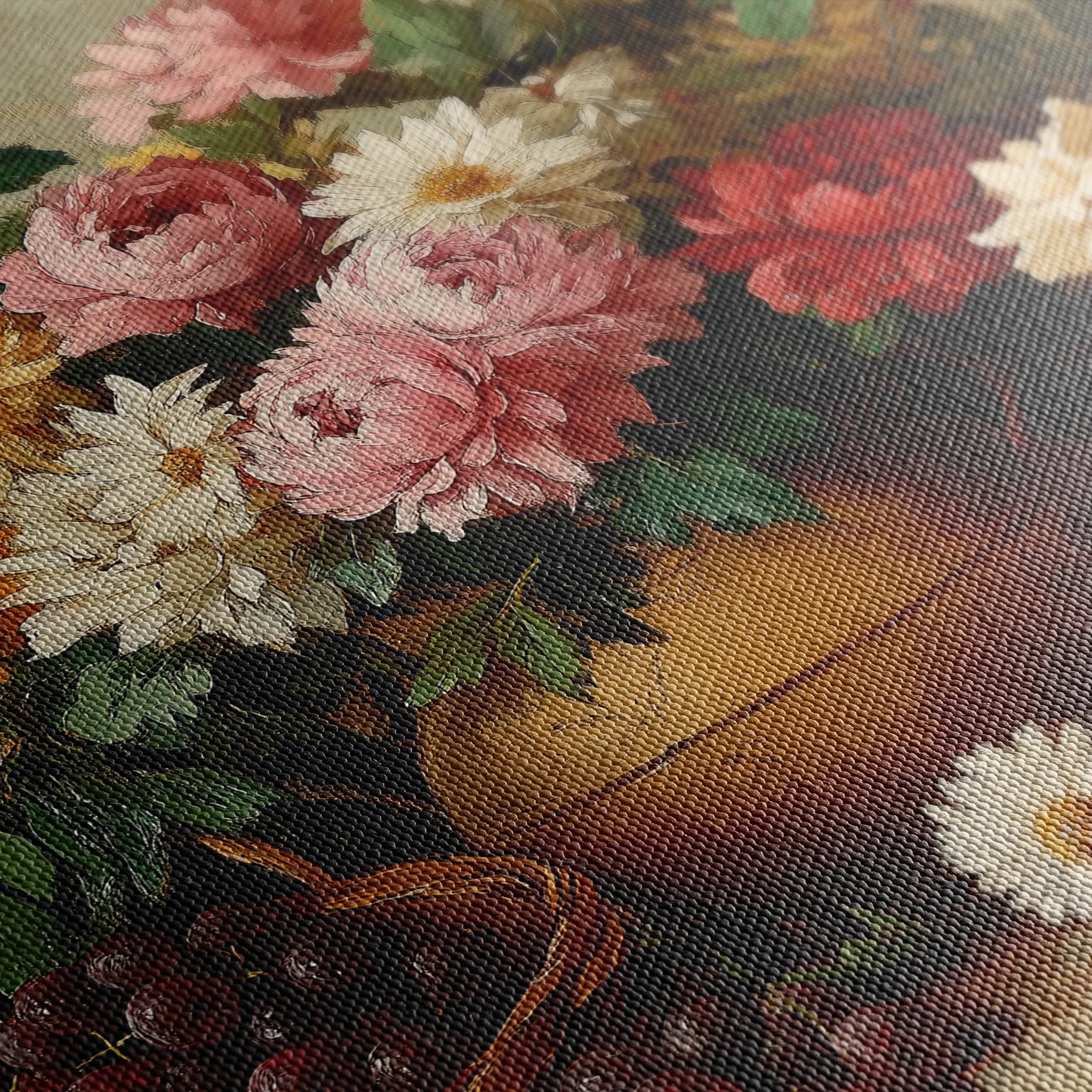Floral 1157 Canvas Art 60 x 40 cm / Black