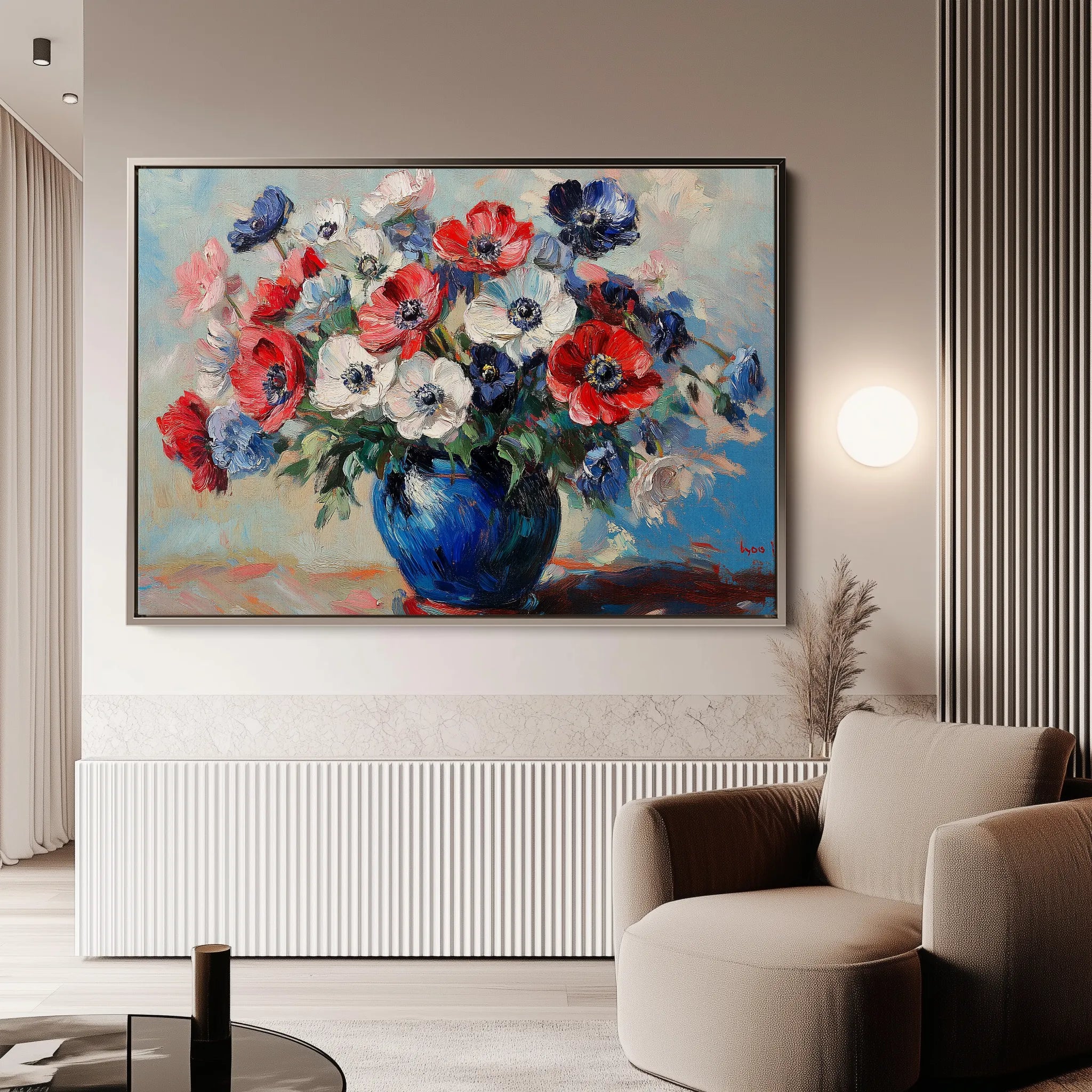Floral 1158 Canvas Art 60 x 40 cm / Black