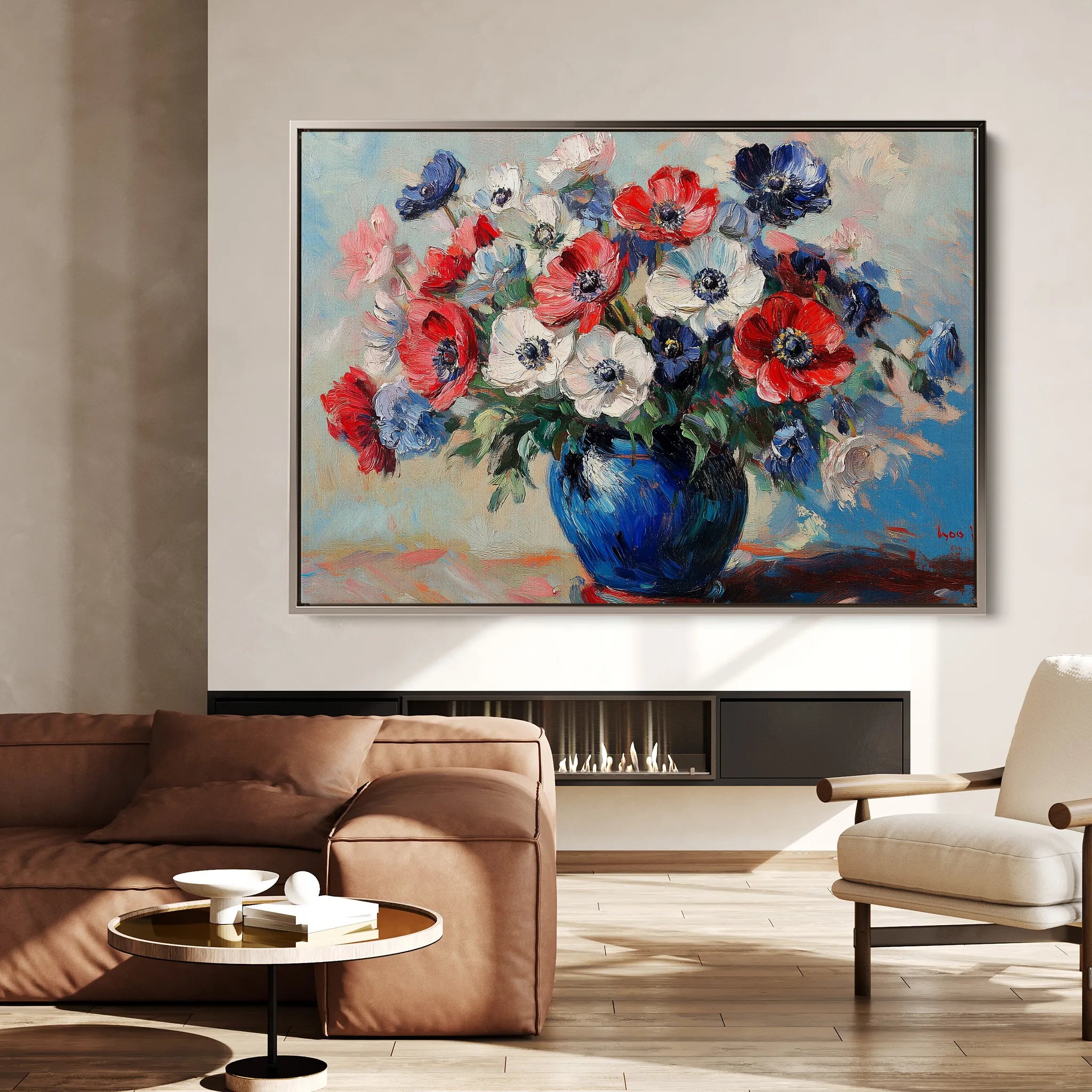 Floral 1158 Canvas Art 60 x 40 cm / Black
