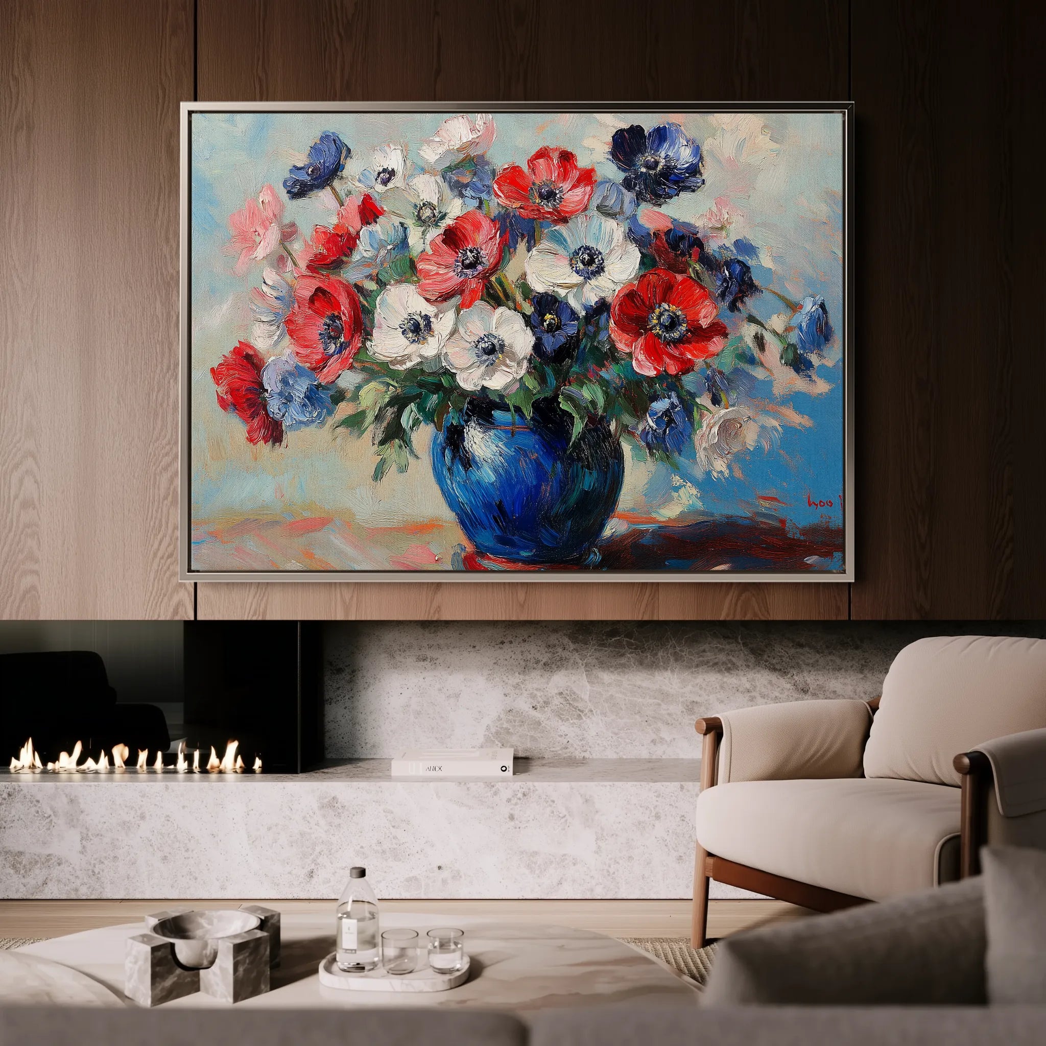 Floral 1158 Canvas Art 60 x 40 cm / Black
