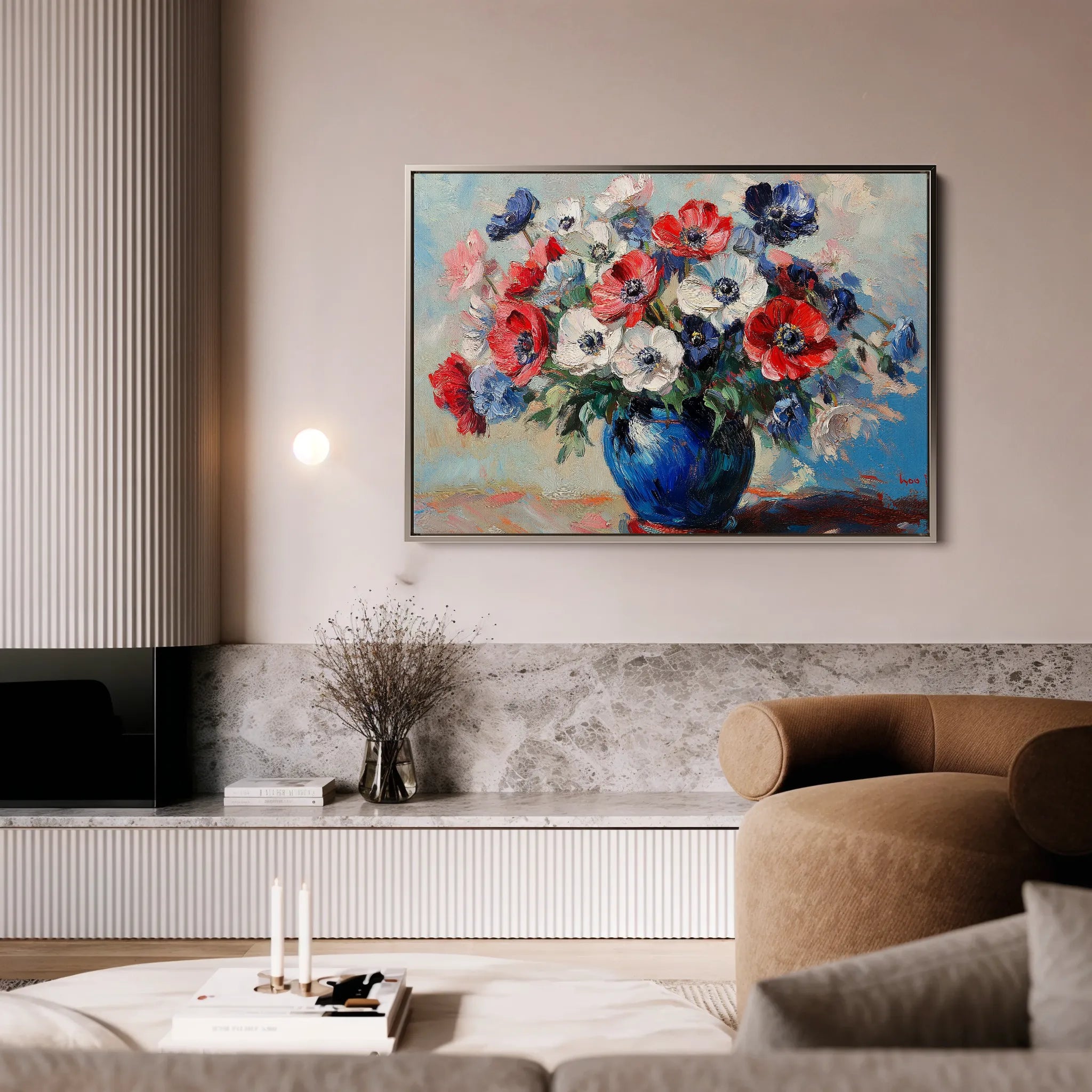 Floral 1158 Canvas Art 60 x 40 cm / Black