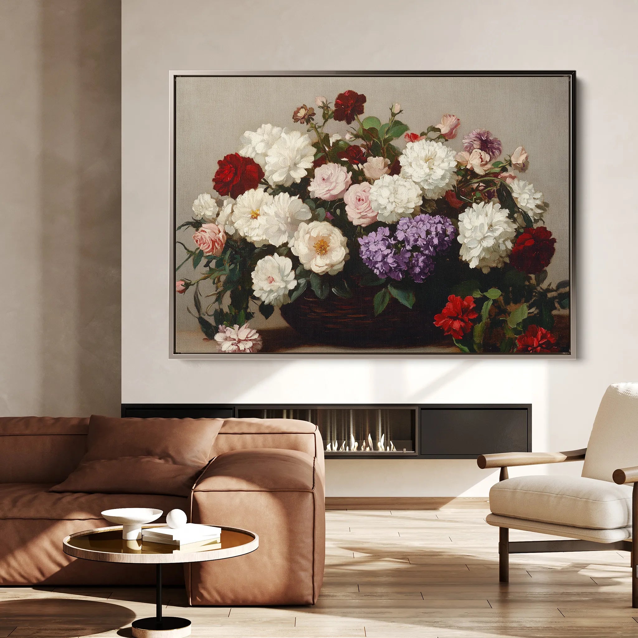 Floral 1160 Canvas Art 60 x 40 cm / Black