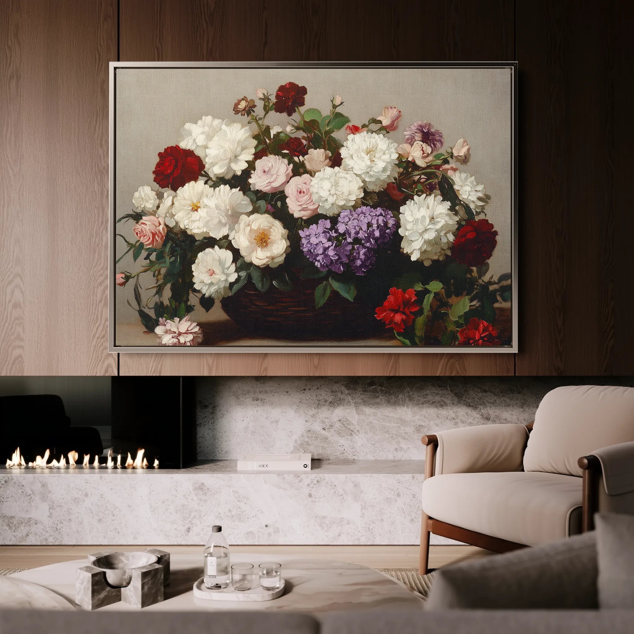 Floral 1160 Canvas Art 60 x 40 cm / Black