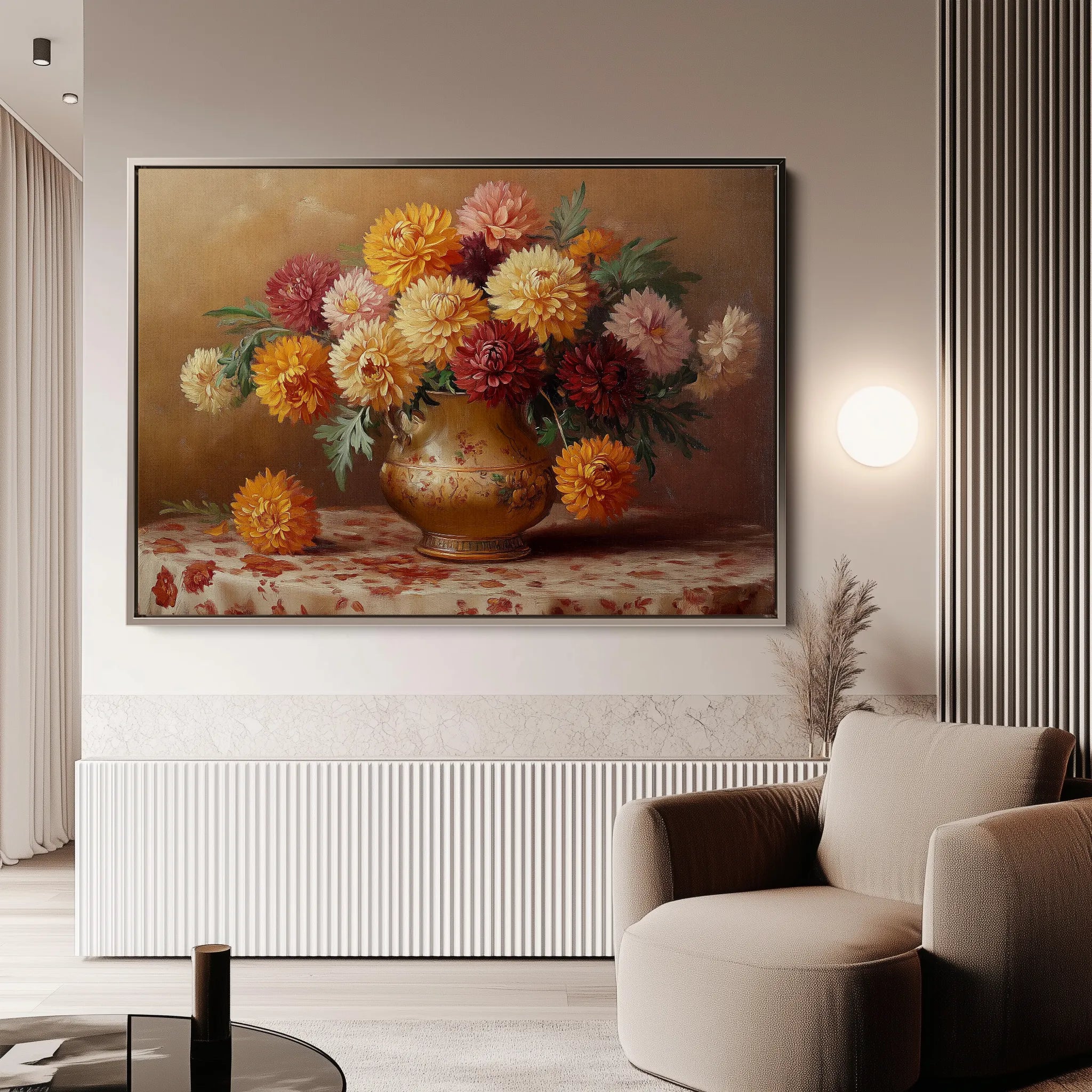 Floral 1164 Canvas Art 60 x 40 cm / Black