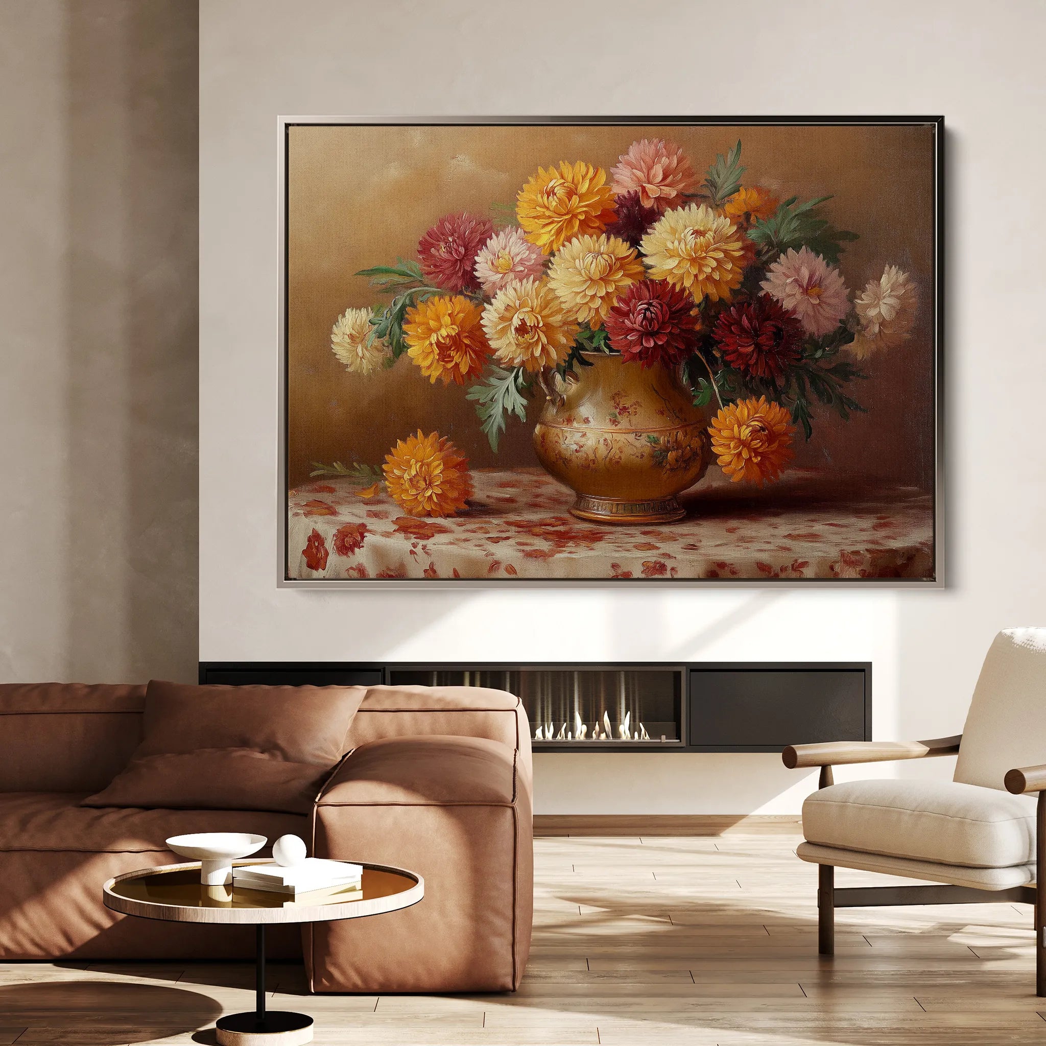 Floral 1164 Canvas Art 60 x 40 cm / Black