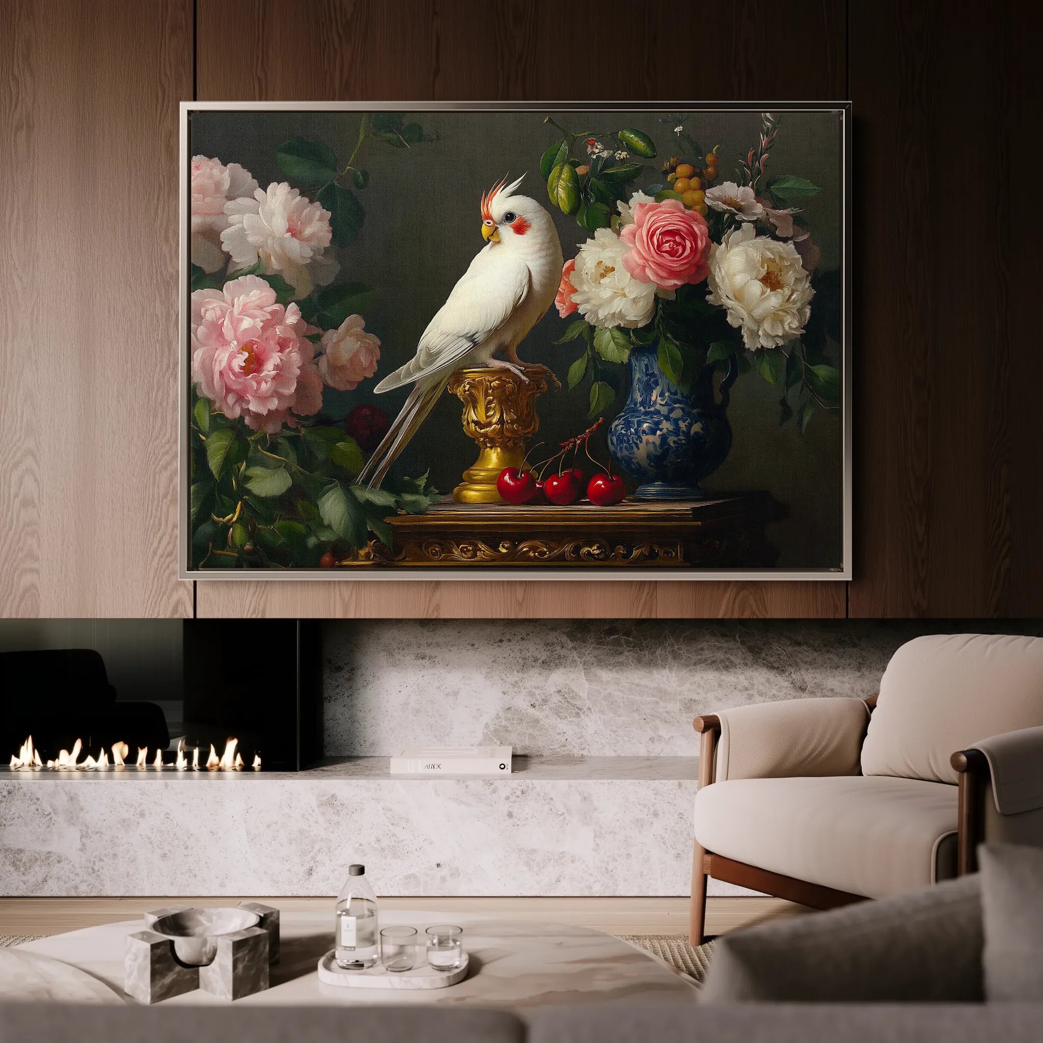 Floral 1165 Canvas Art 60 x 40 cm / Black