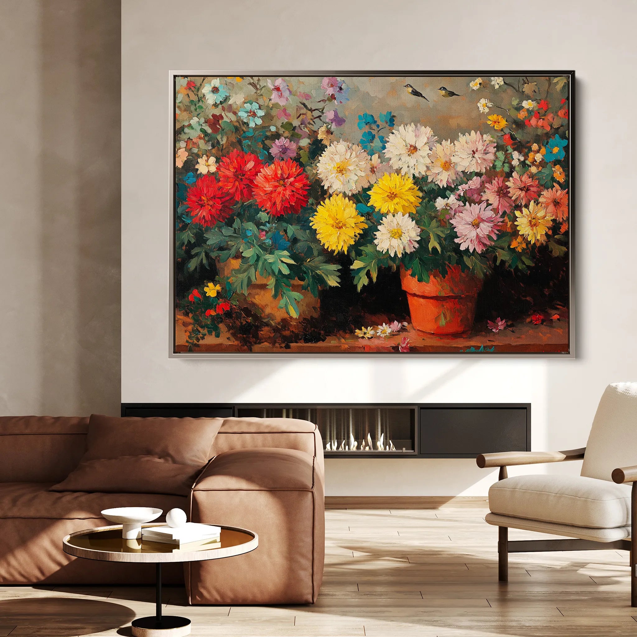 Floral 1167 Canvas Art 60 x 40 cm / Black