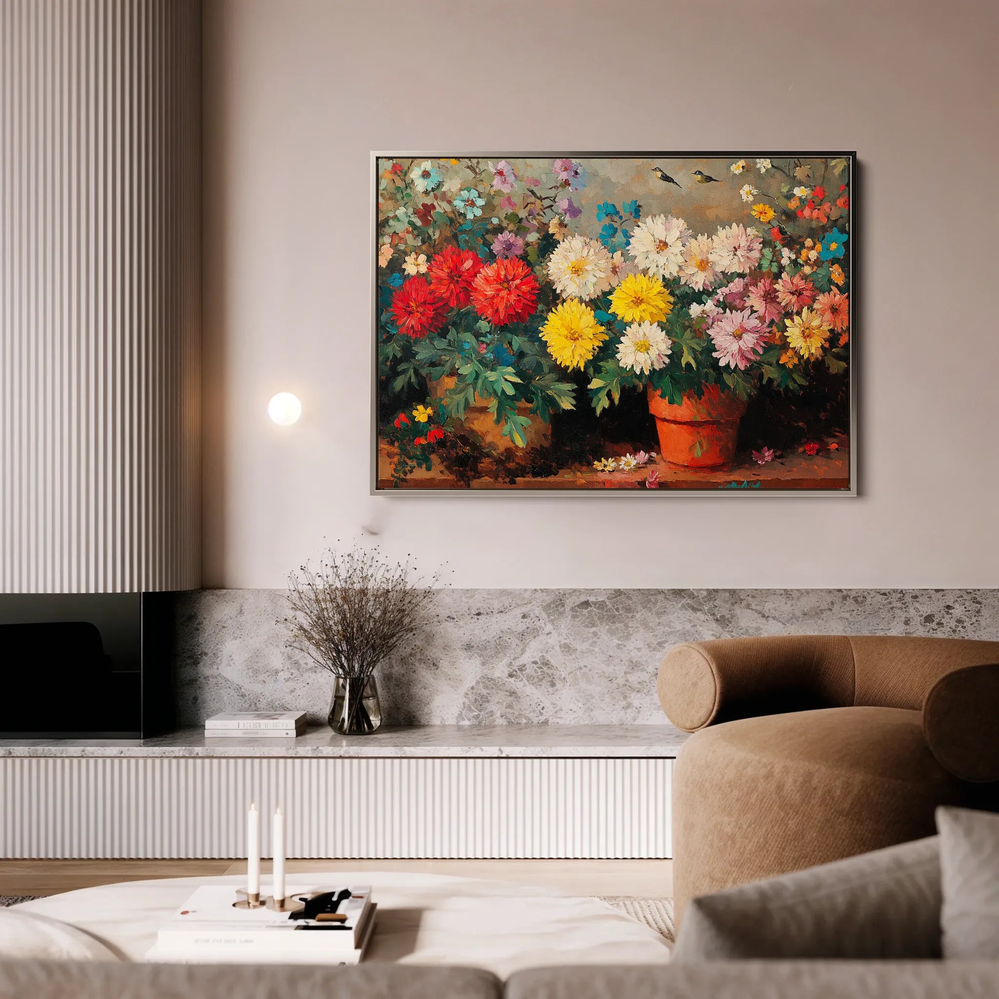 Floral 1167 Canvas Art 60 x 40 cm / Black