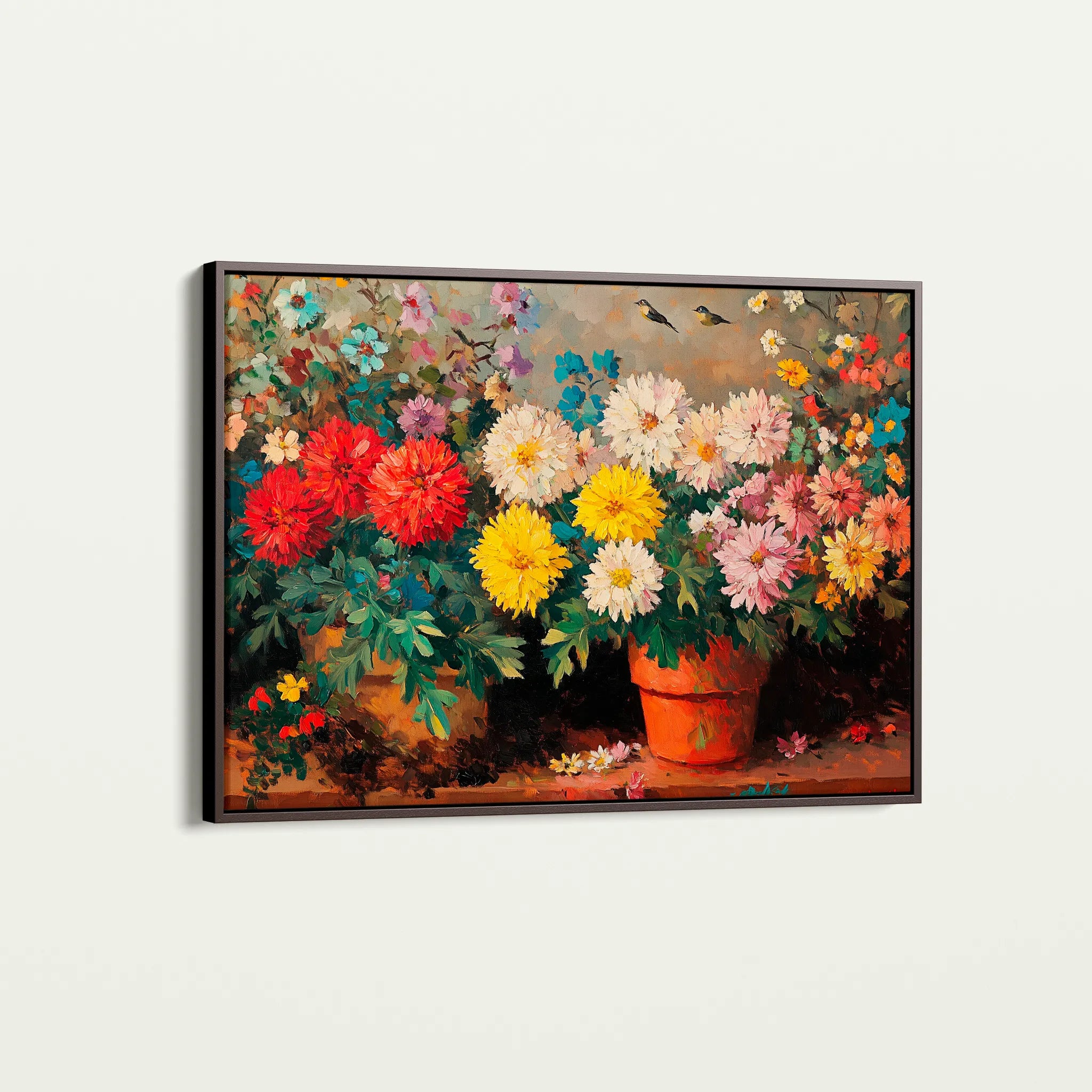 Floral 1167 Canvas Art 60 x 40 cm / Black