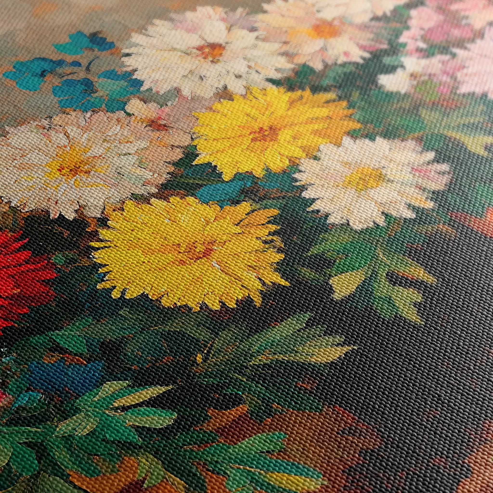 Floral 1167 Canvas Art 60 x 40 cm / Black