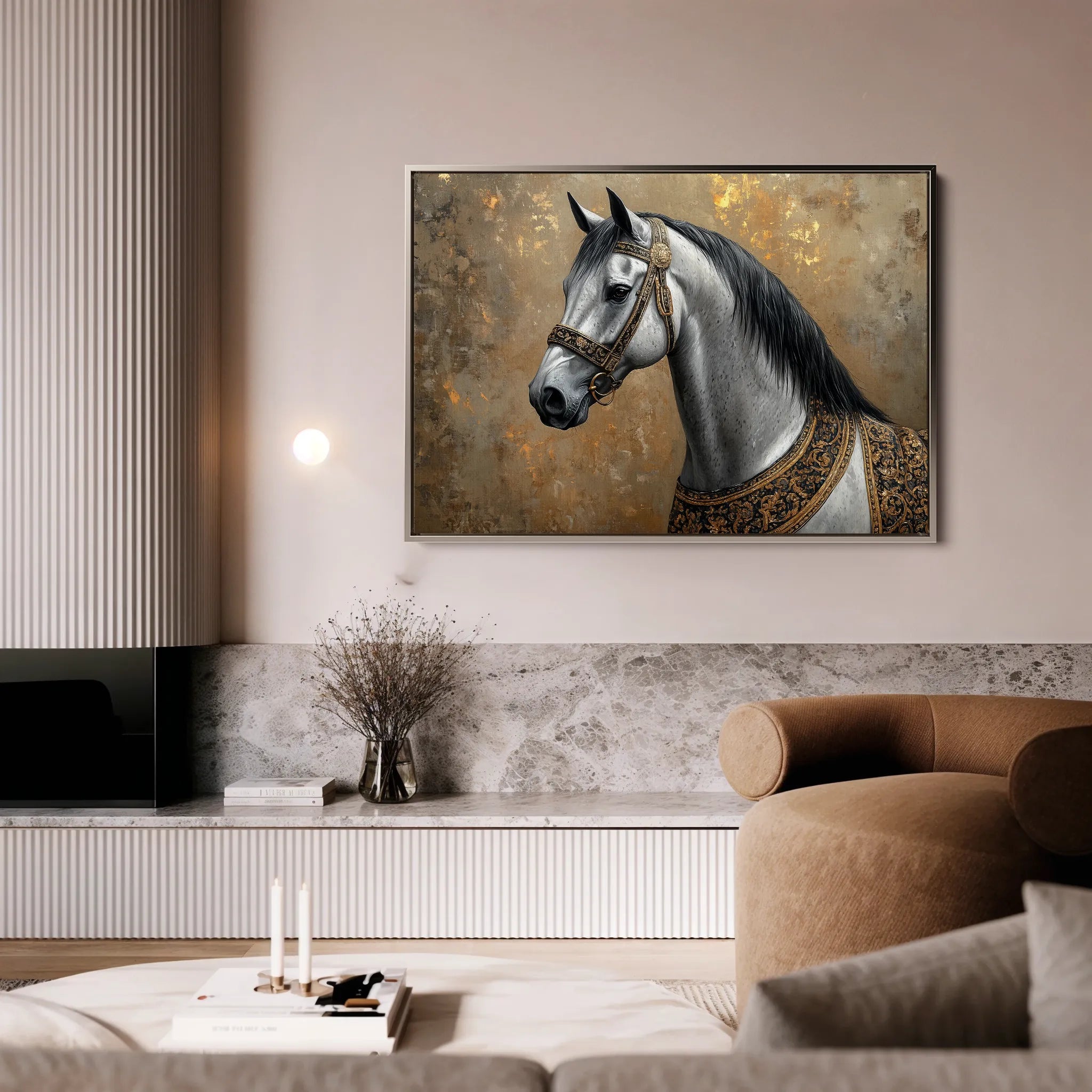 Horses 117 Canvas Art 60 x 40 cm / Black
