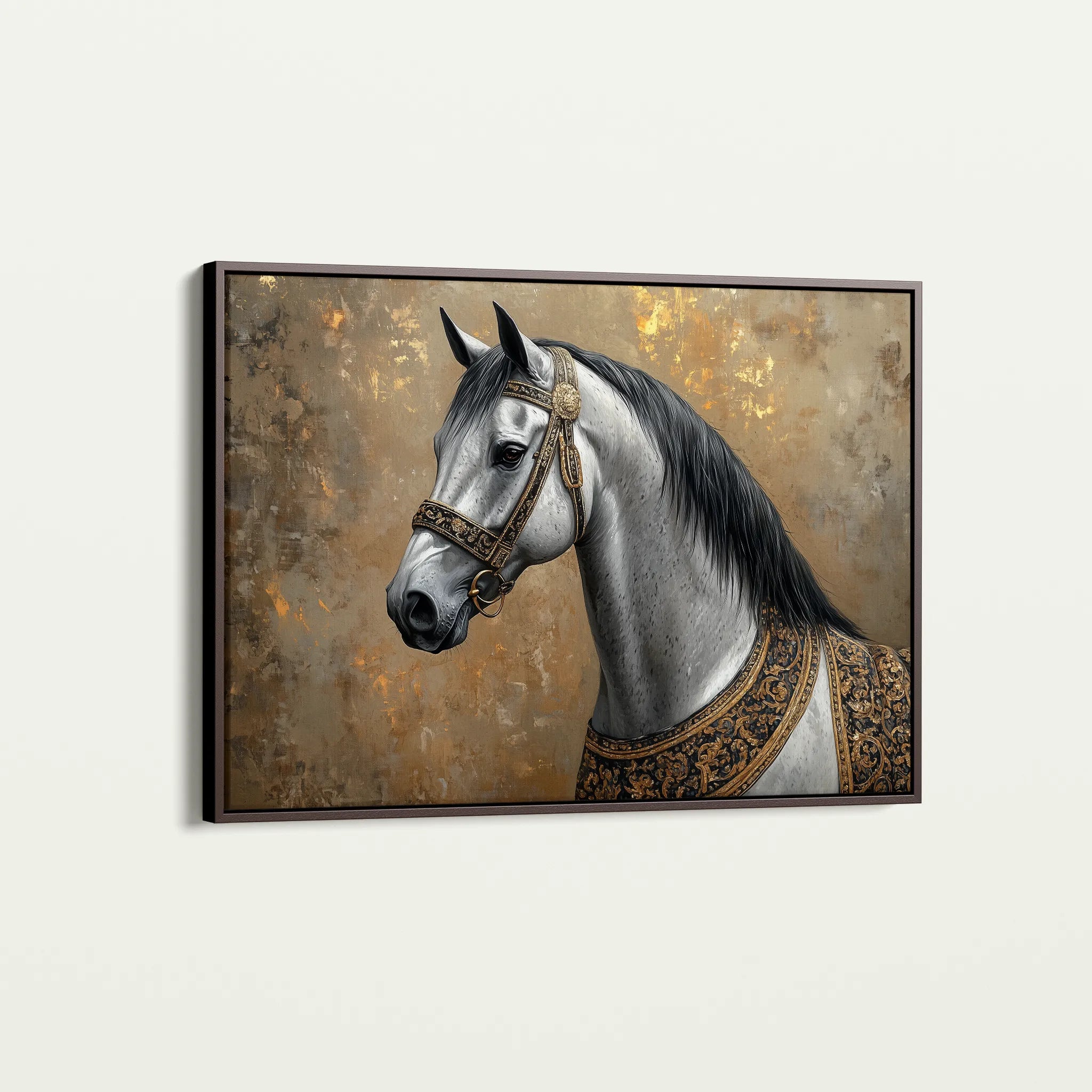 Horses 117 Canvas Art 60 x 40 cm / Black