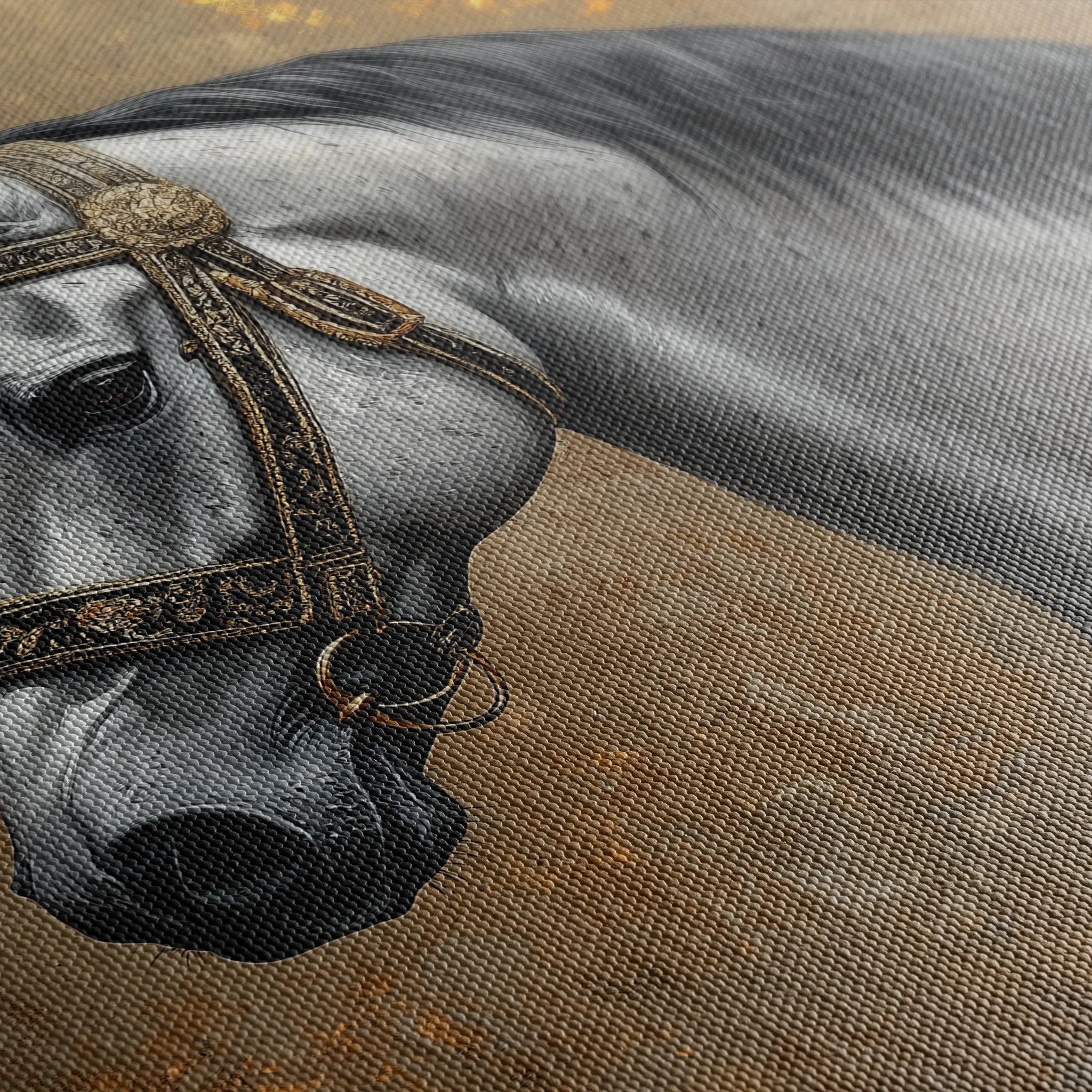 Horses 117 Canvas Art 60 x 40 cm / Black