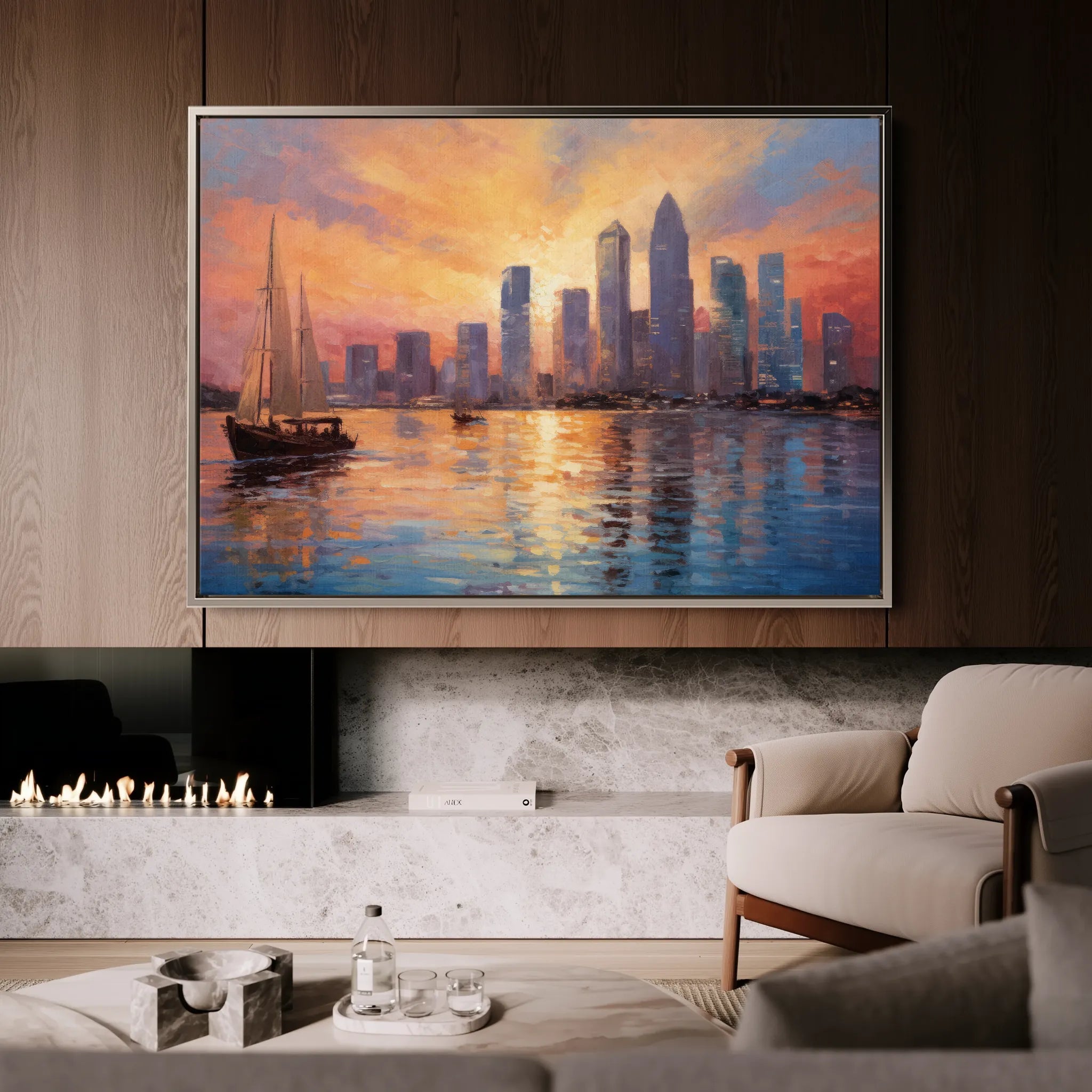 Landscape 117 Canvas Art 60 x 40 cm / Black